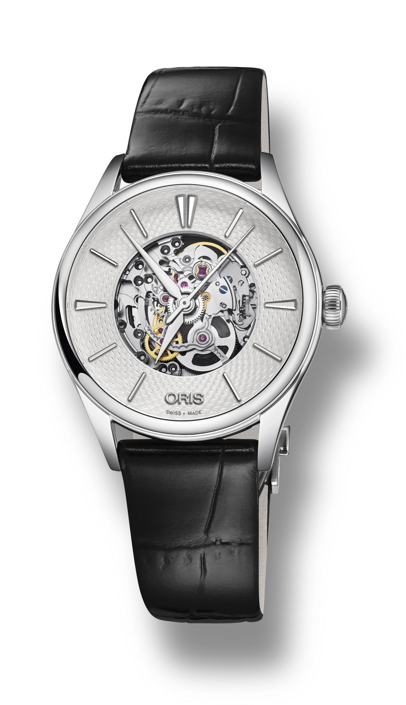 Oris Artelier Skeleton luxury timepiece - detailed view