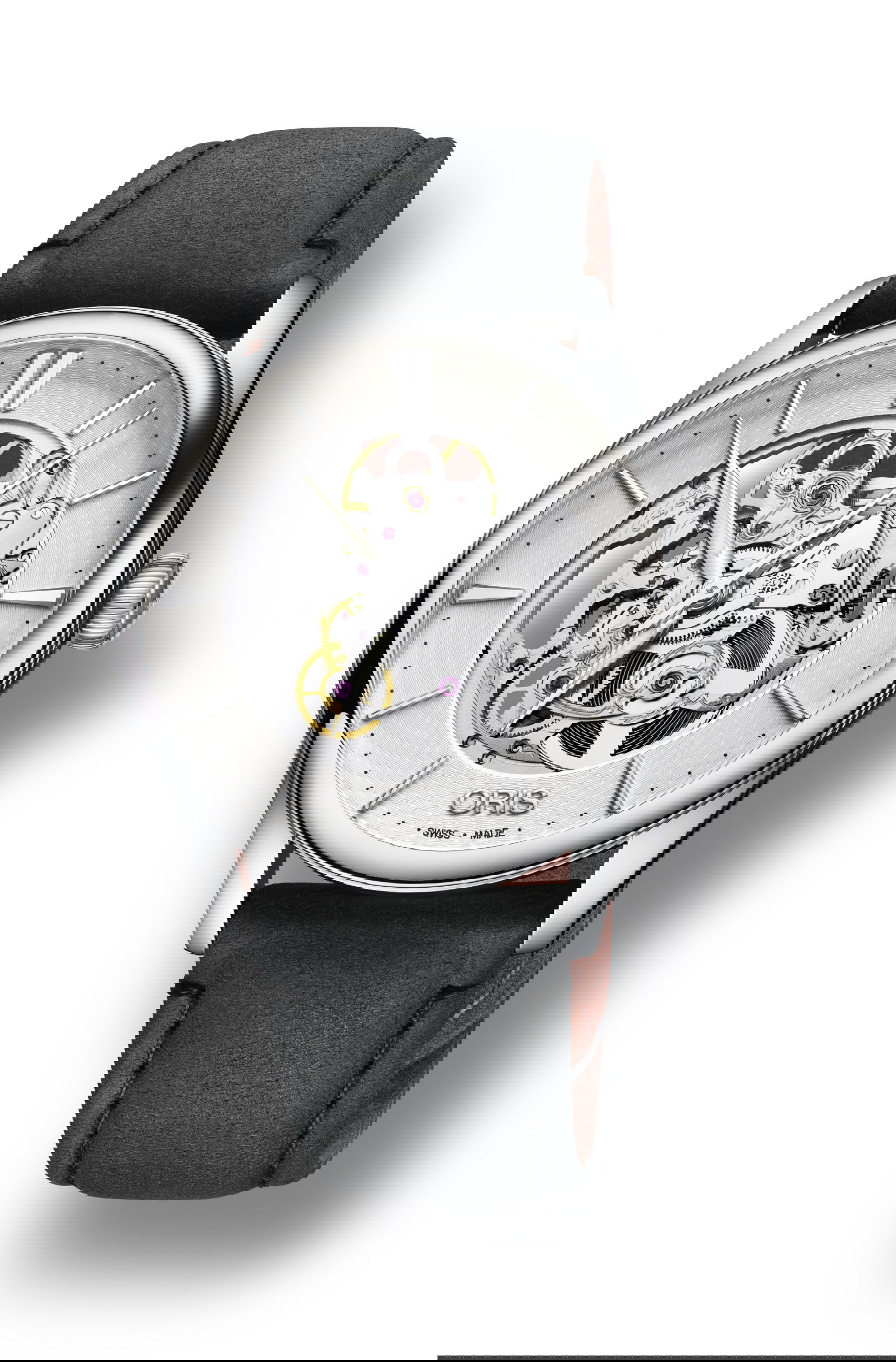 Oris Artelier Skeleton luxury timepiece - detailed view