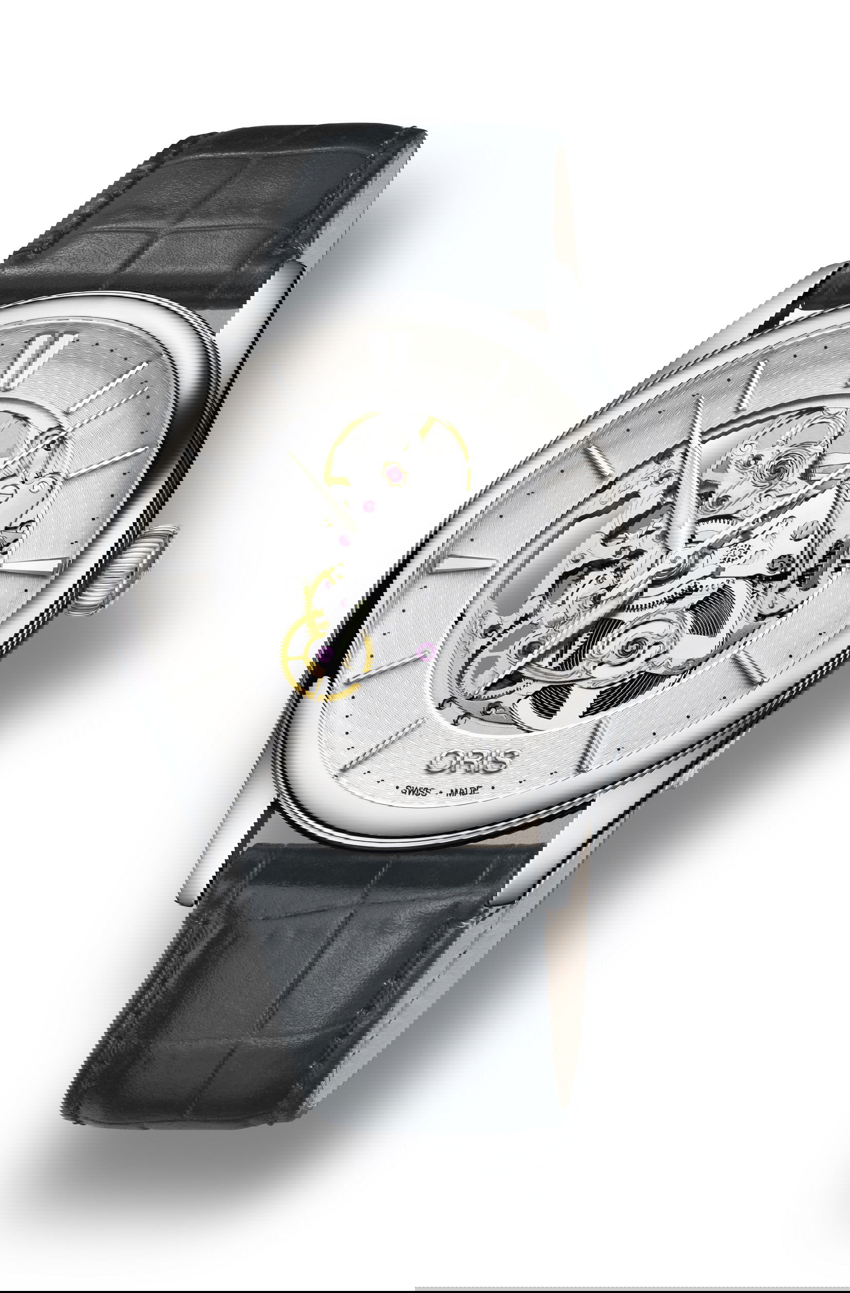 Oris Artelier Skeleton luxury timepiece - detailed view