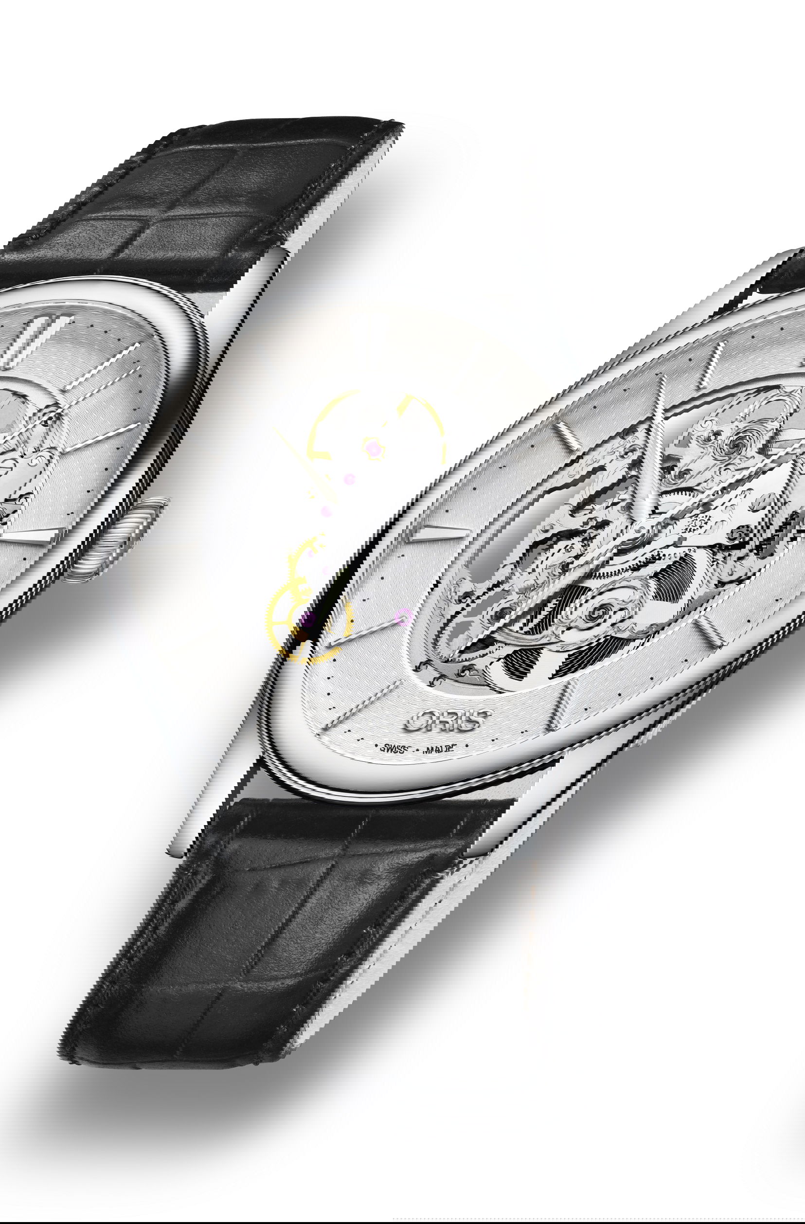 Oris Artelier Skeleton luxury timepiece - detailed view