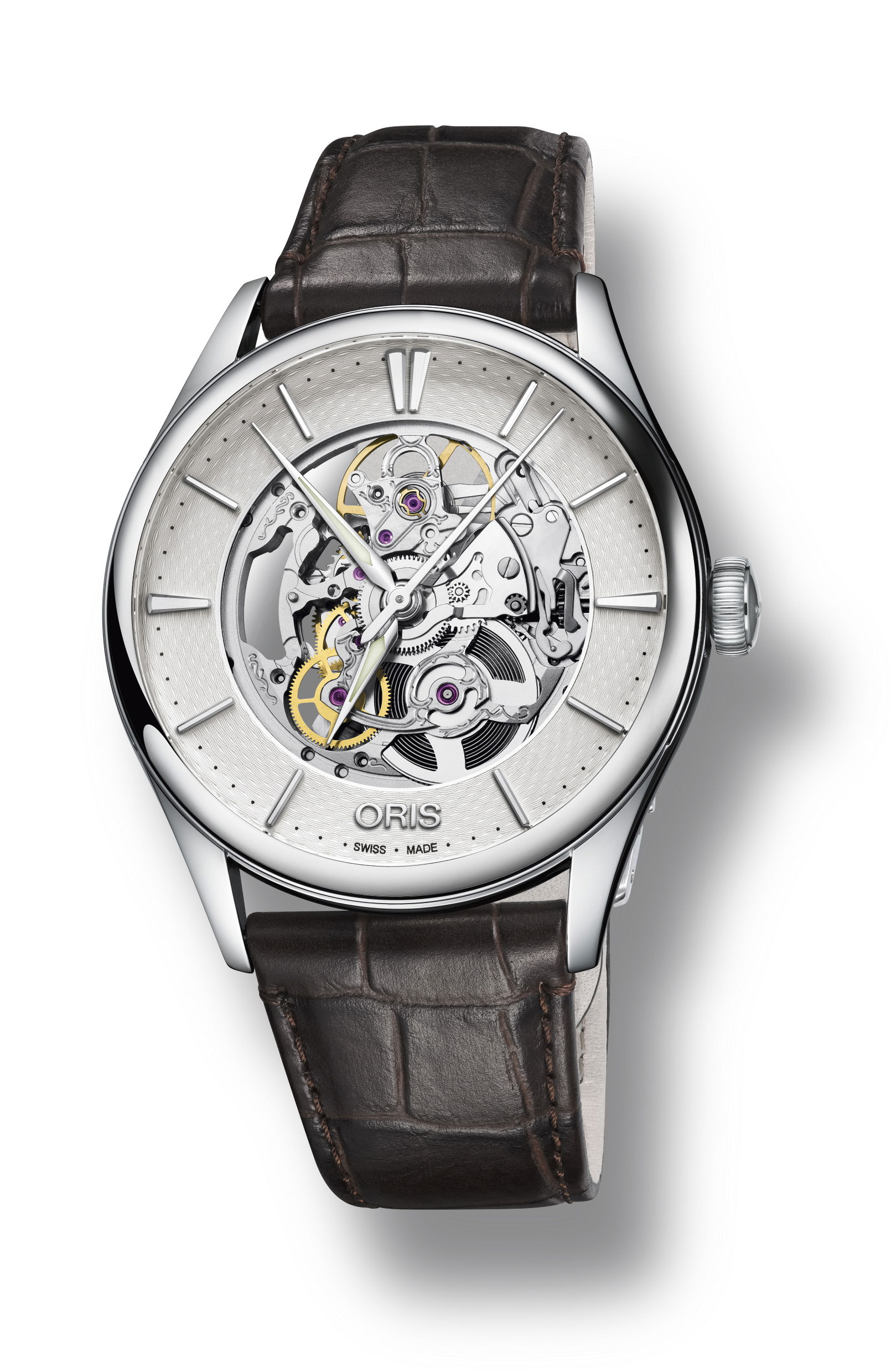 Oris Artelier Skeleton luxury timepiece - detailed view