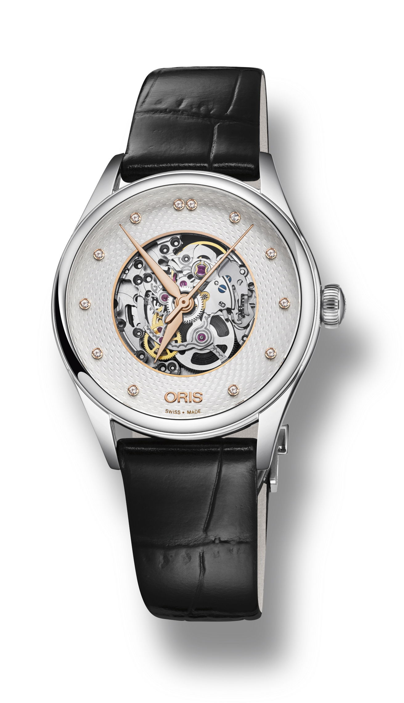 Oris Artelier Skeleton Diamonds luxury timepiece - detailed view