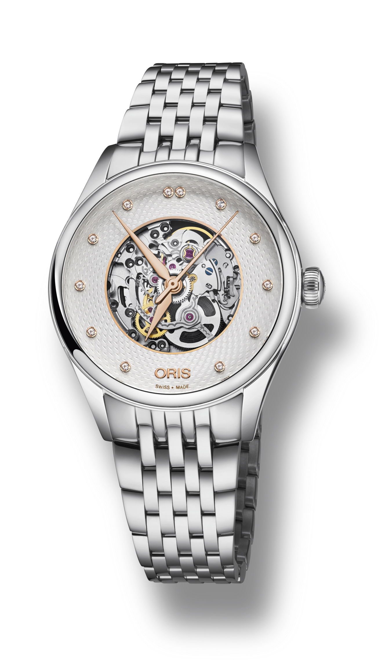 Oris Artelier Skeleton Diamonds luxury timepiece - detailed view