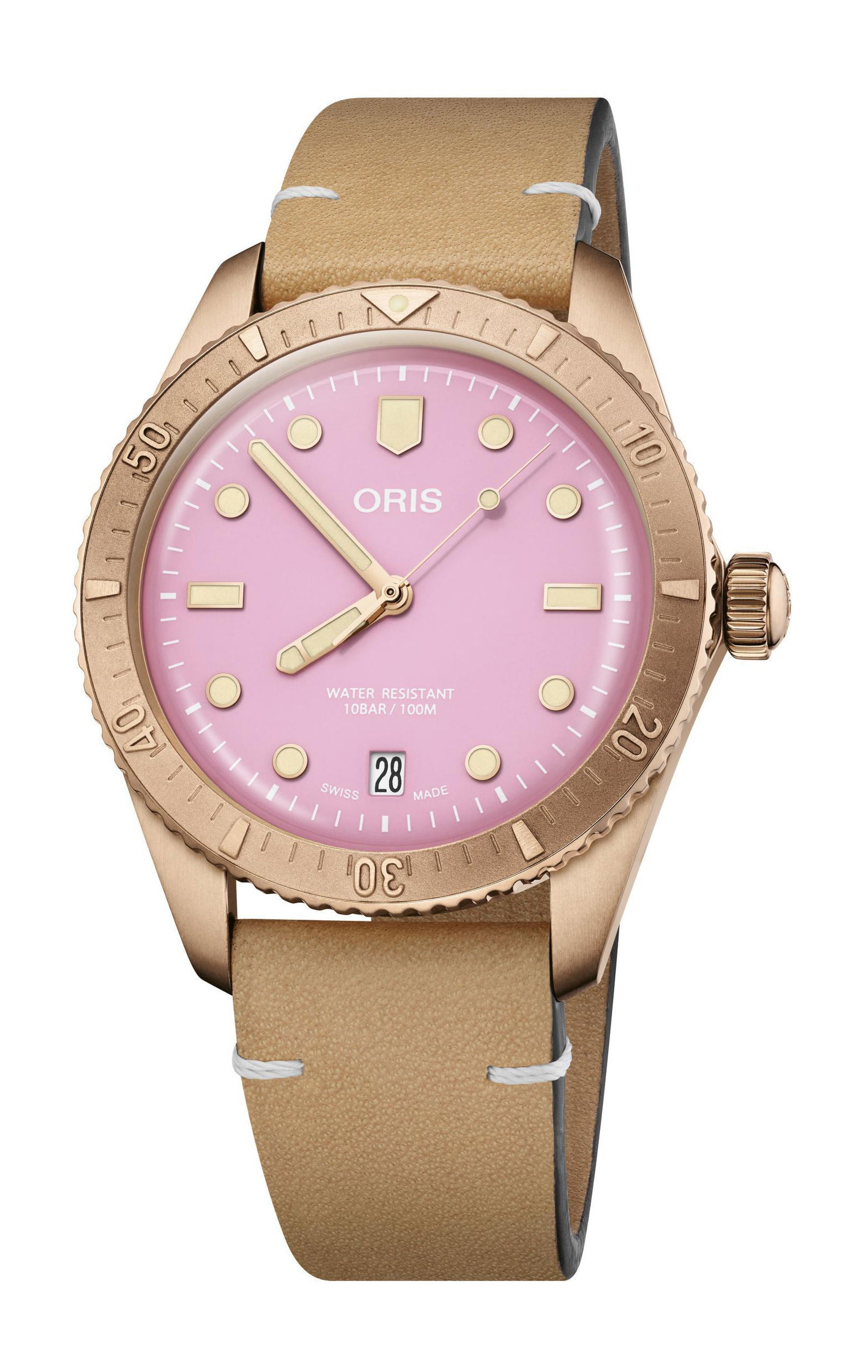 Oris Divers Sixty-Five ‘Cotton Candy’ luxury timepiece - detailed view