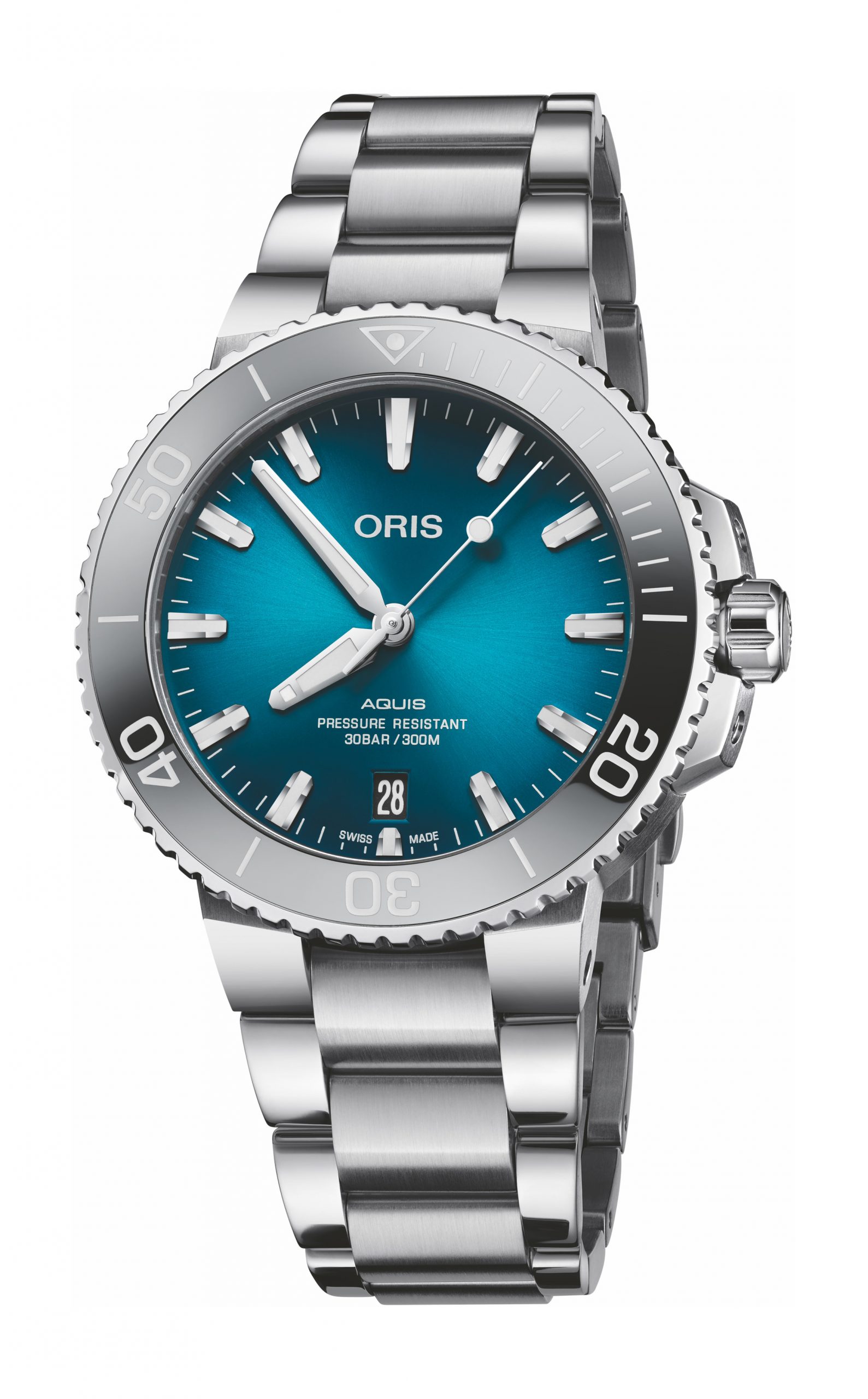Oris Aquis Date luxury timepiece - detailed view