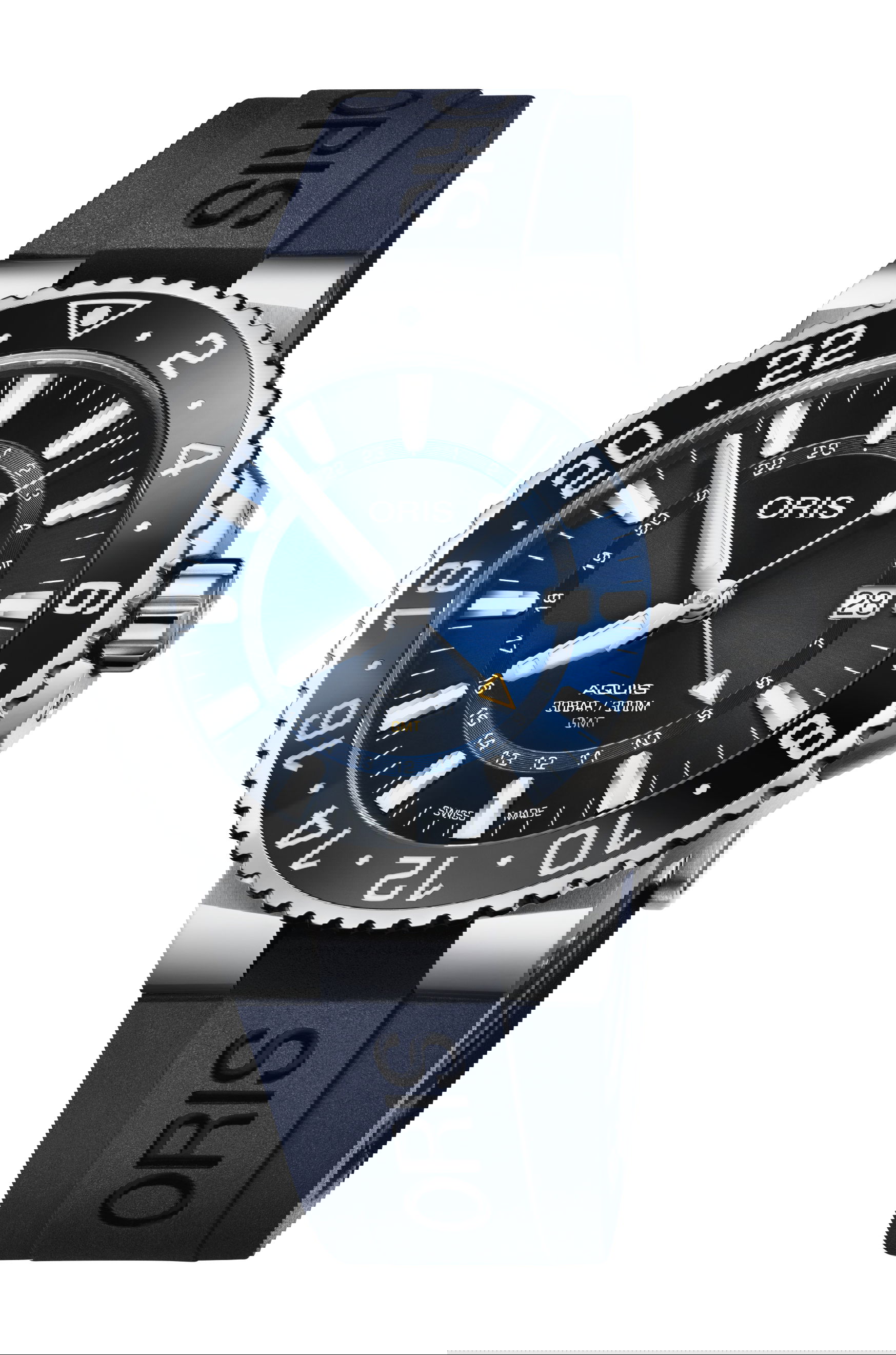 Oris Aquis GMT Date luxury timepiece - detailed view