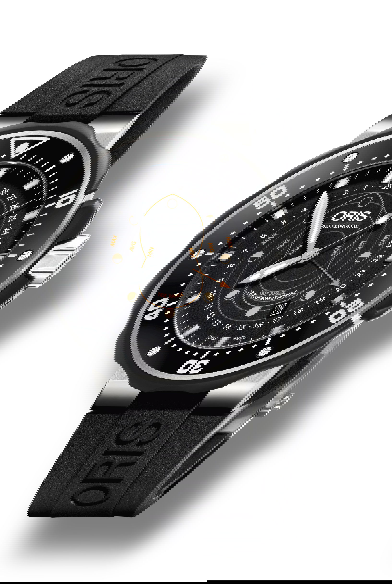 Oris Prodiver Pointer Moon luxury timepiece - detailed view
