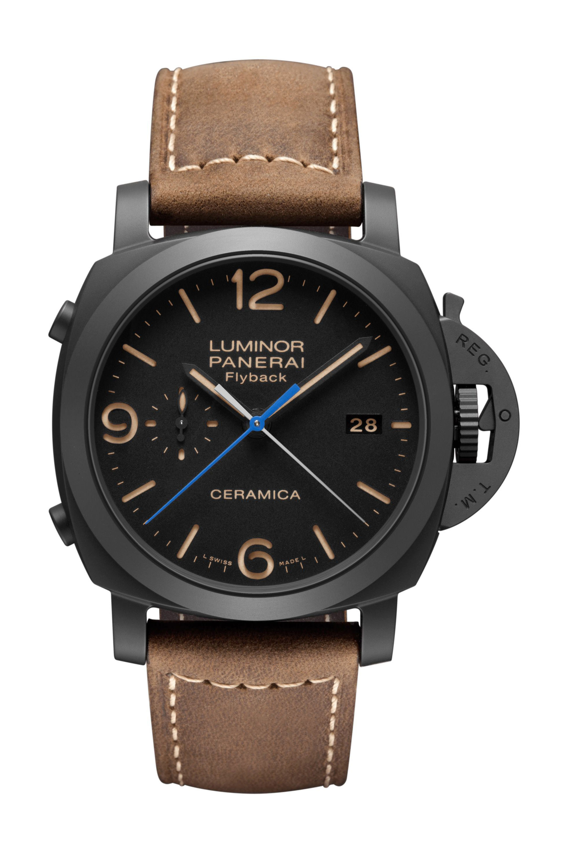 Panerai Luminor Chrono Flyback luxury timepiece - detailed view