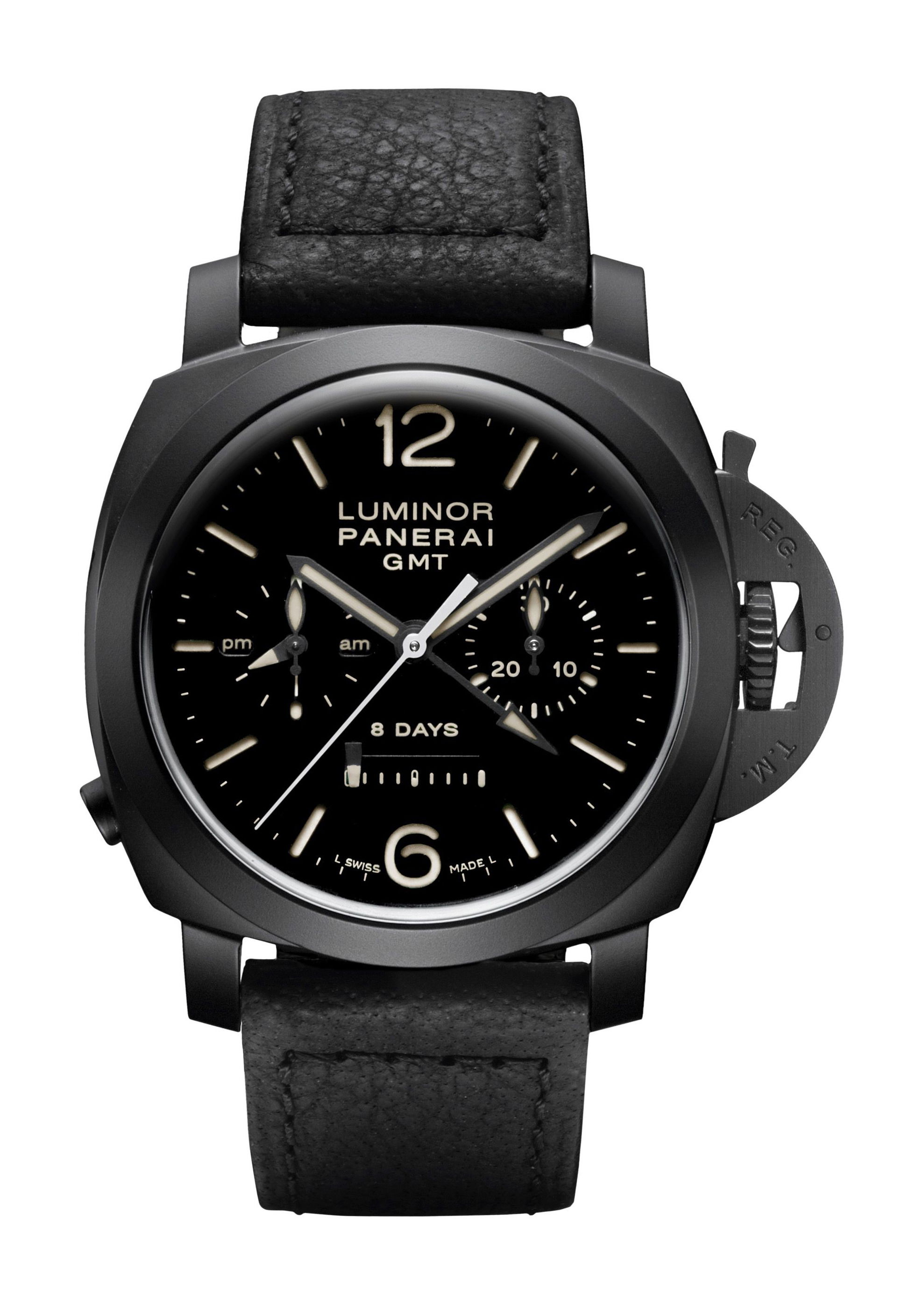 Panerai Luminor Chrono Monopulsante 8 Days GMT luxury timepiece - detailed view