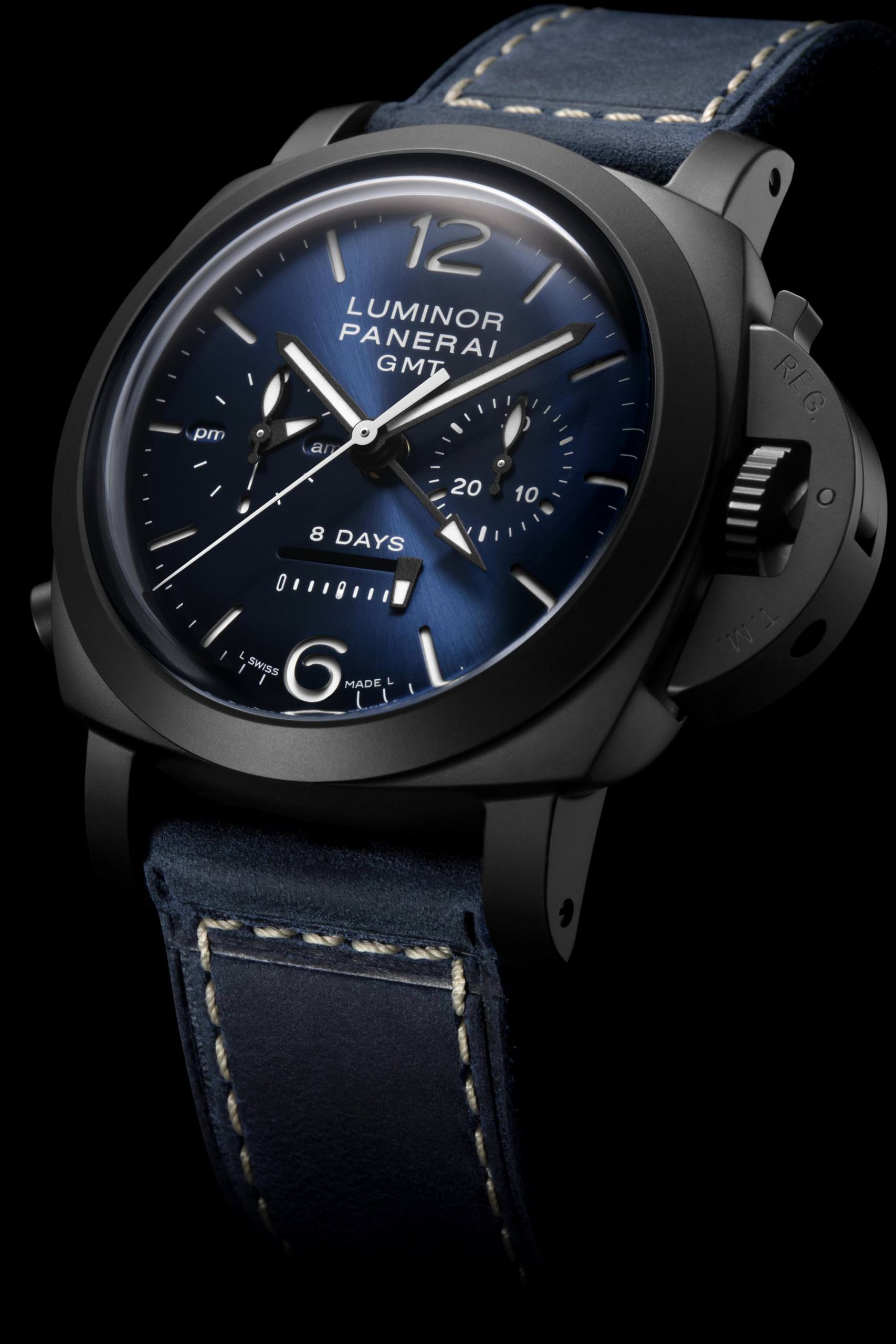 Panerai Luminor Chrono Monopulsante 8 Giorni GMT Blu Notte - View 3