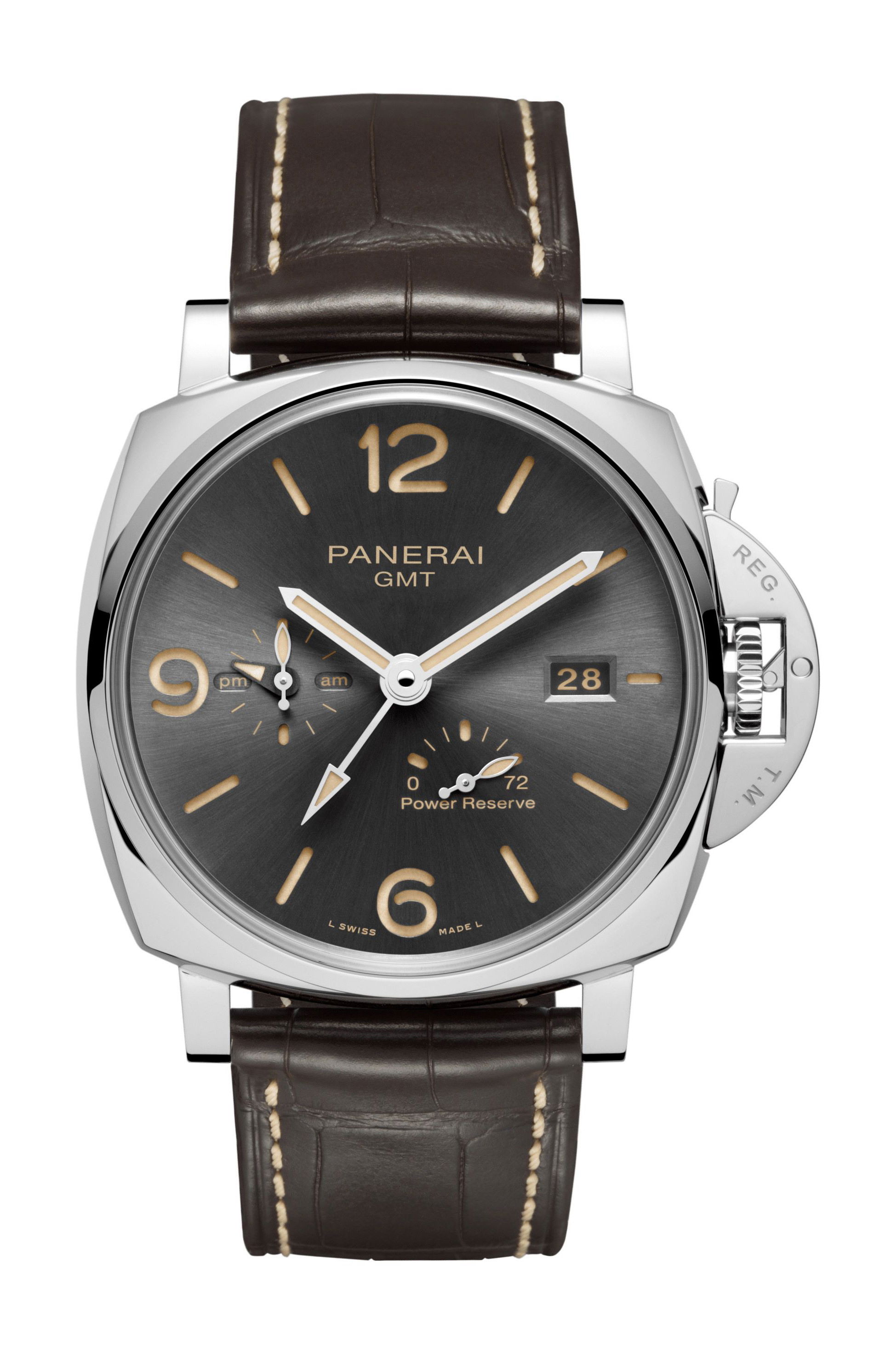 Panerai Luminor Due GMT Power Reserve luxury timepiece - detailed view