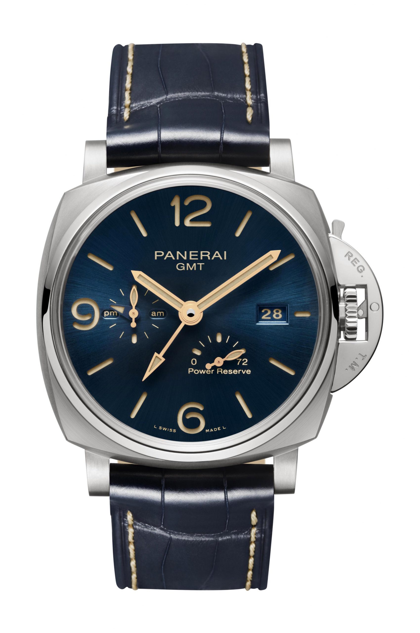Panerai Luminor Due GMT Power Reserve luxury timepiece - detailed view