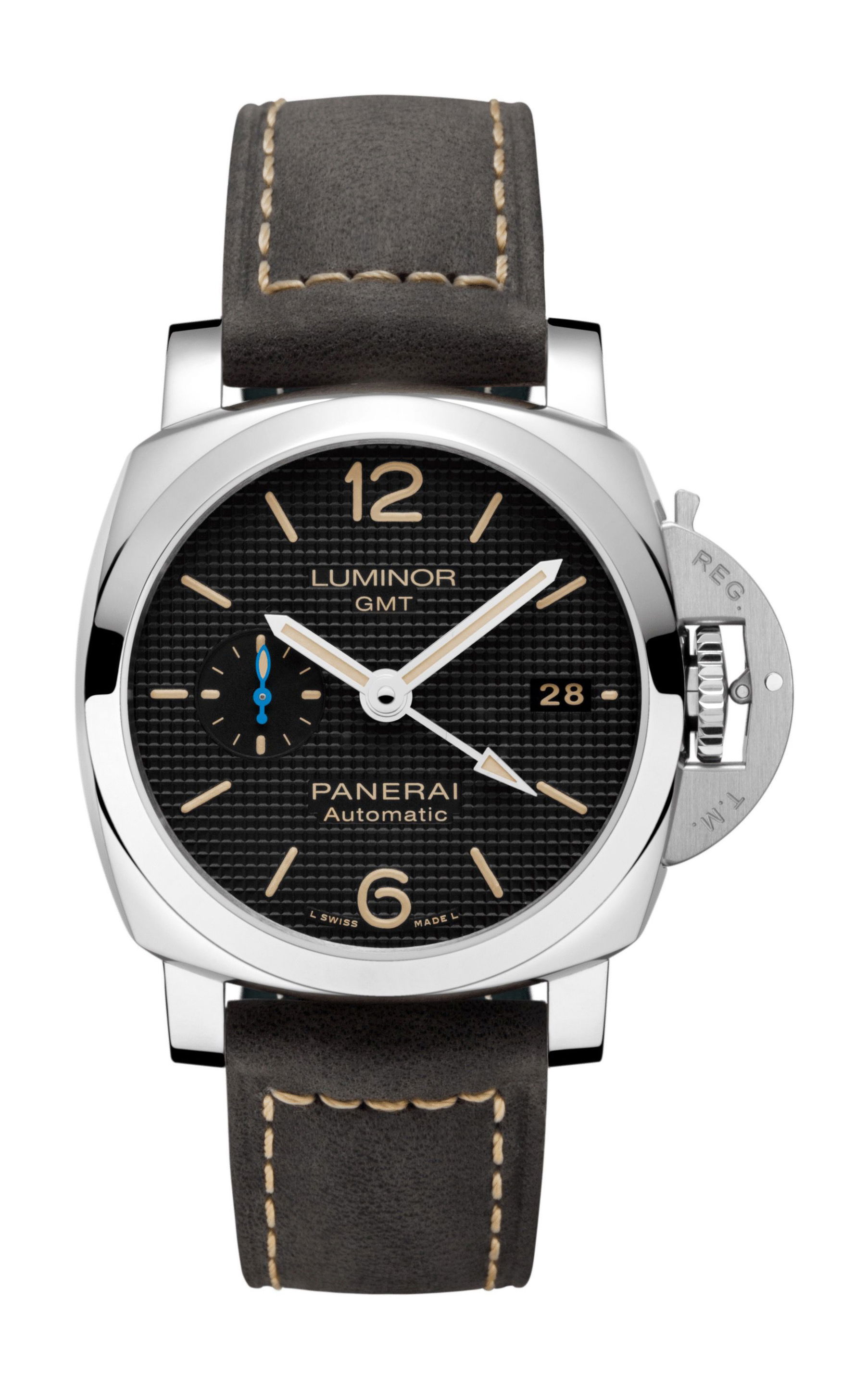 Panerai Luminor GMT luxury timepiece - detailed view