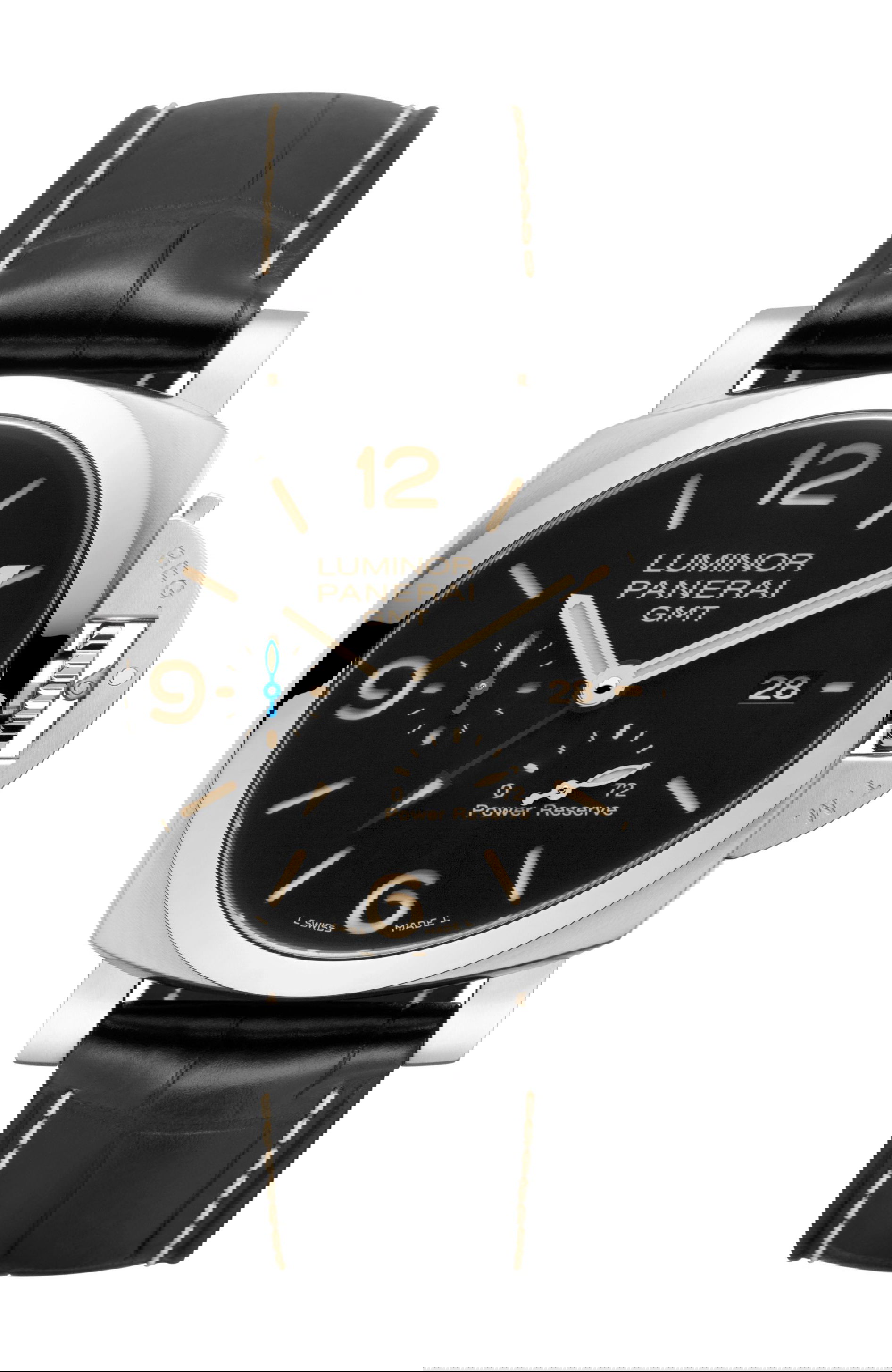 Panerai Luminor GMT Power Reserve luxury timepiece - detailed view