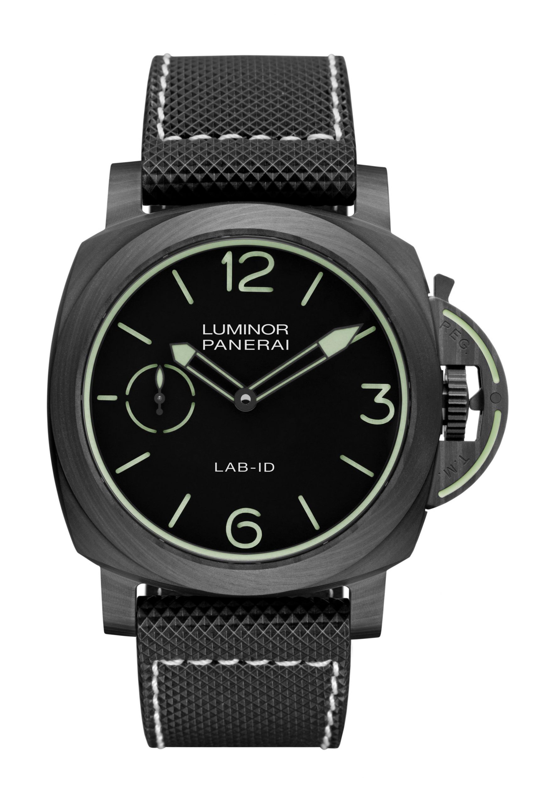 Panerai Luminor LAB-ID Carbotech ™ luxury timepiece - detailed view
