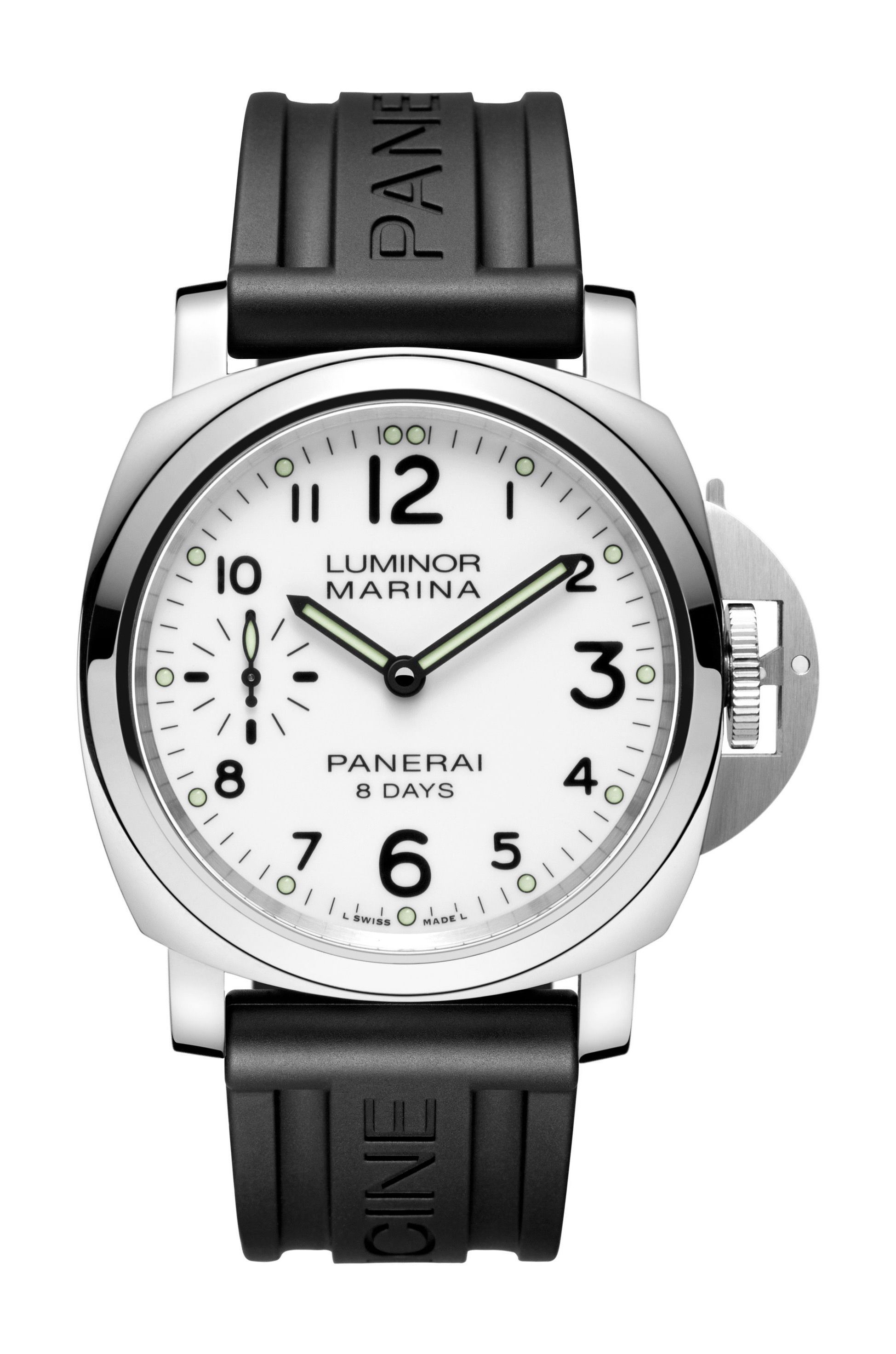 Panerai Luminor Marina 8 Days Acciaio luxury timepiece - detailed view