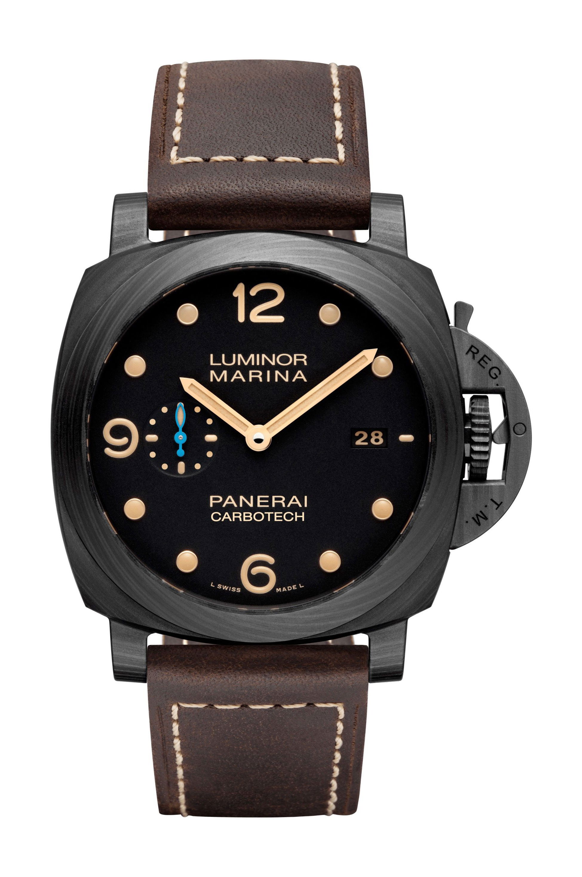 Panerai Luminor Marina Carbotech luxury timepiece - detailed view
