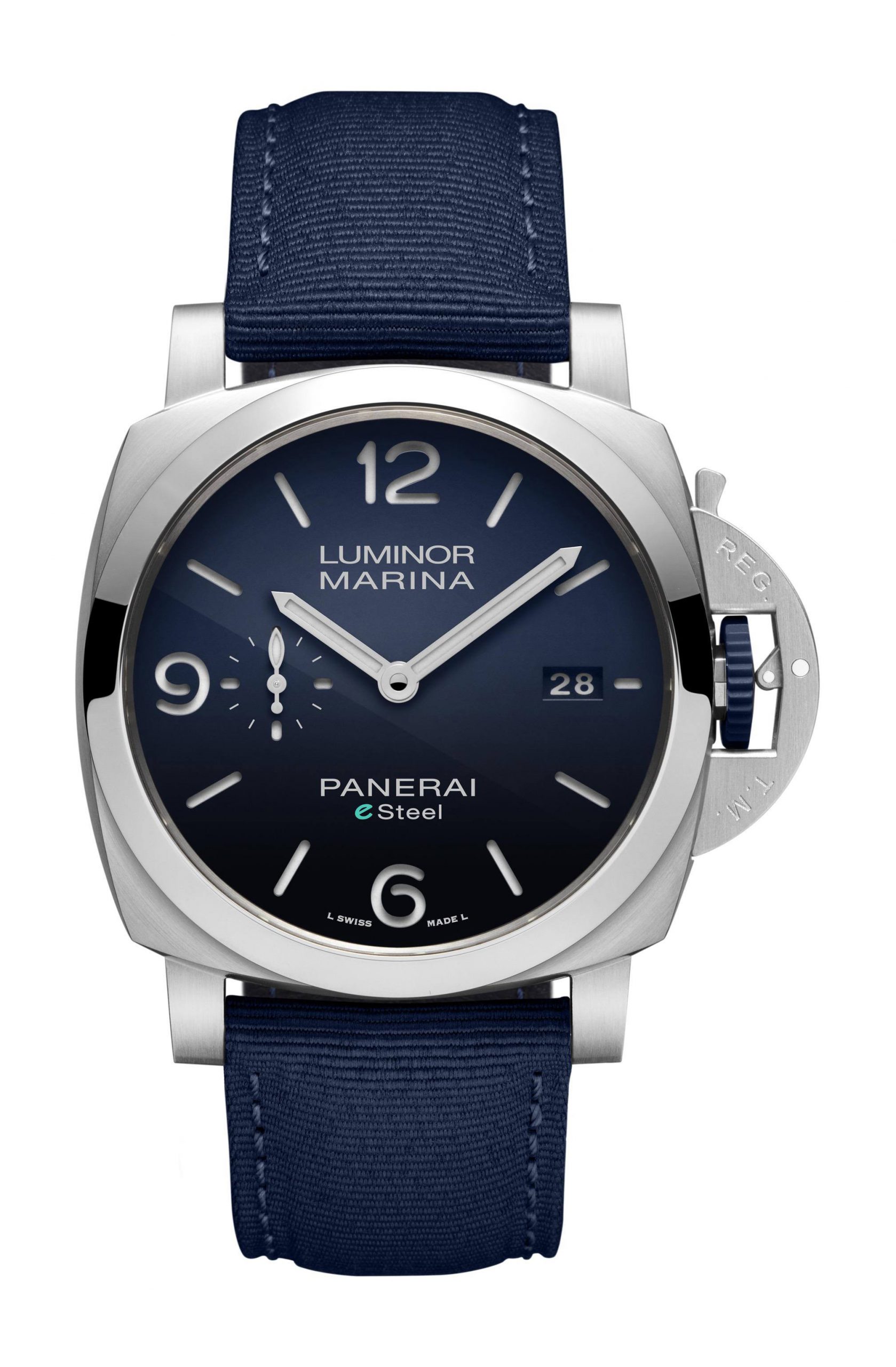 Panerai Luminor Marina eSteel luxury timepiece - detailed view