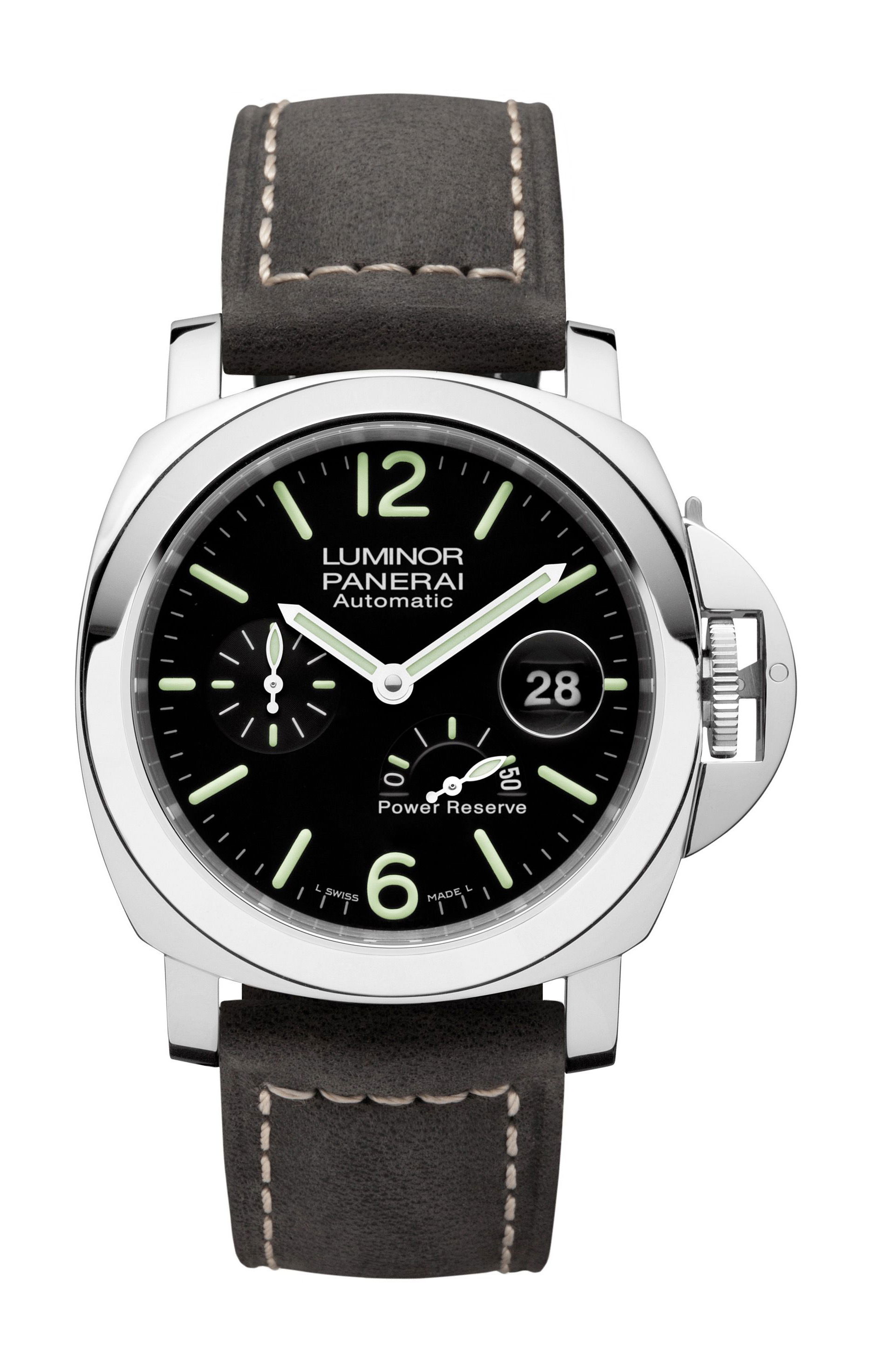 Panerai Luminor Power Reserve luxury timepiece - detailed view