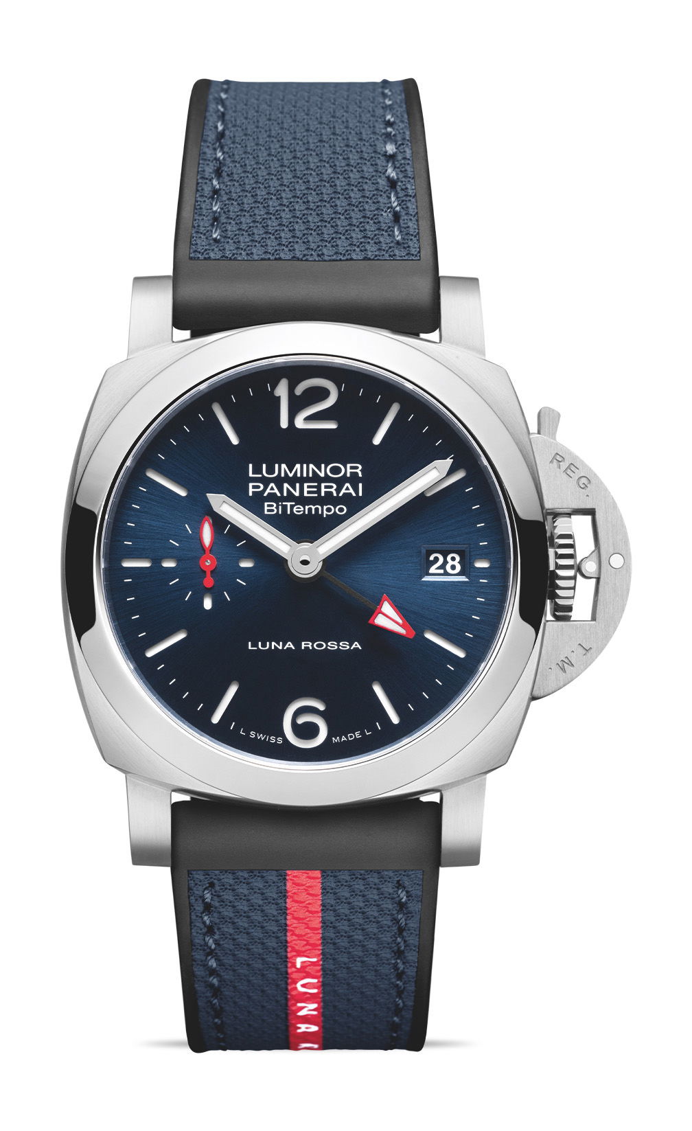 Panerai Luminor Quaranta Bitempo Luna Rossa luxury timepiece - detailed view