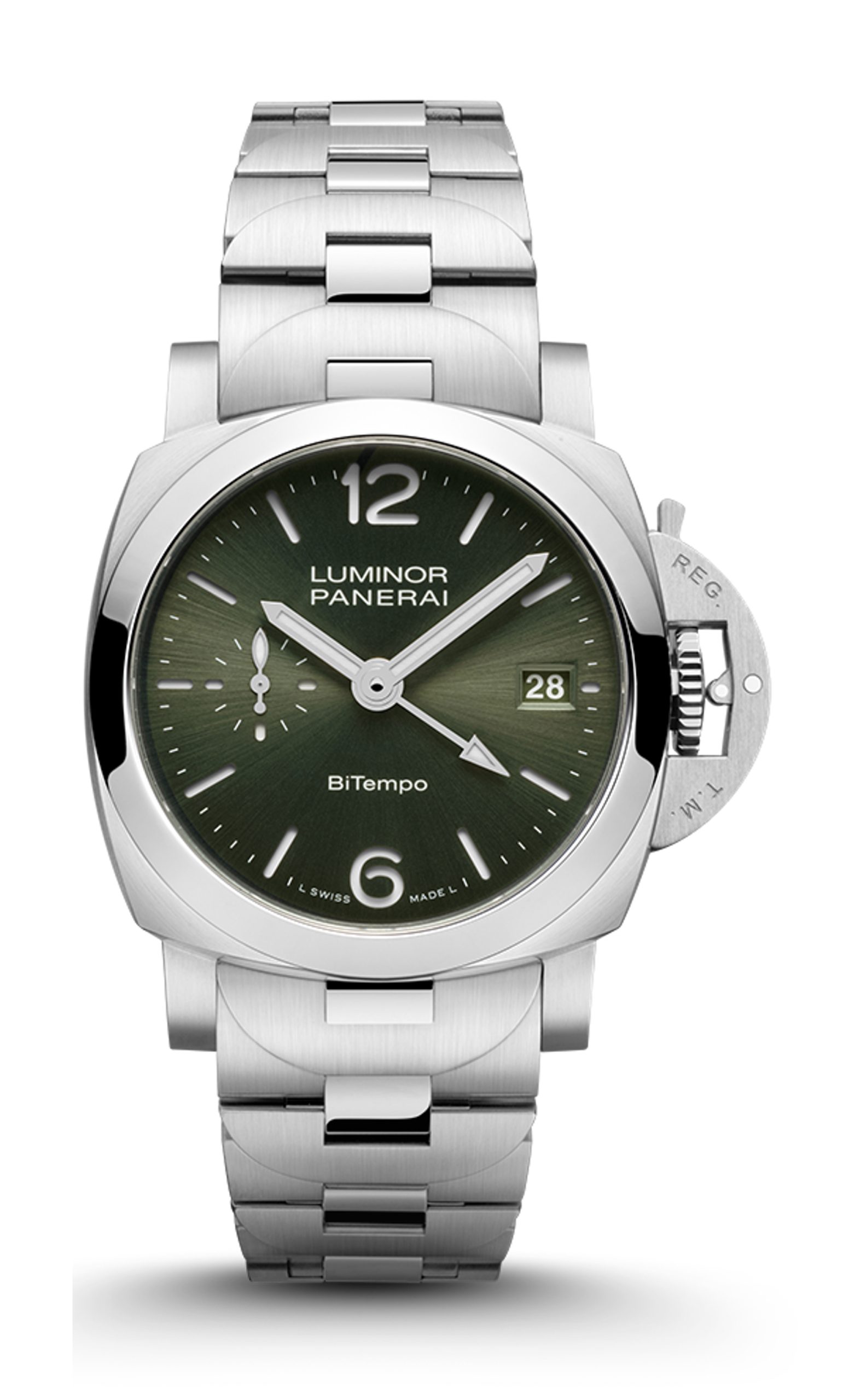 Panerai Luminor Quaranta BiTempo Metal Bracelet luxury timepiece - detailed view