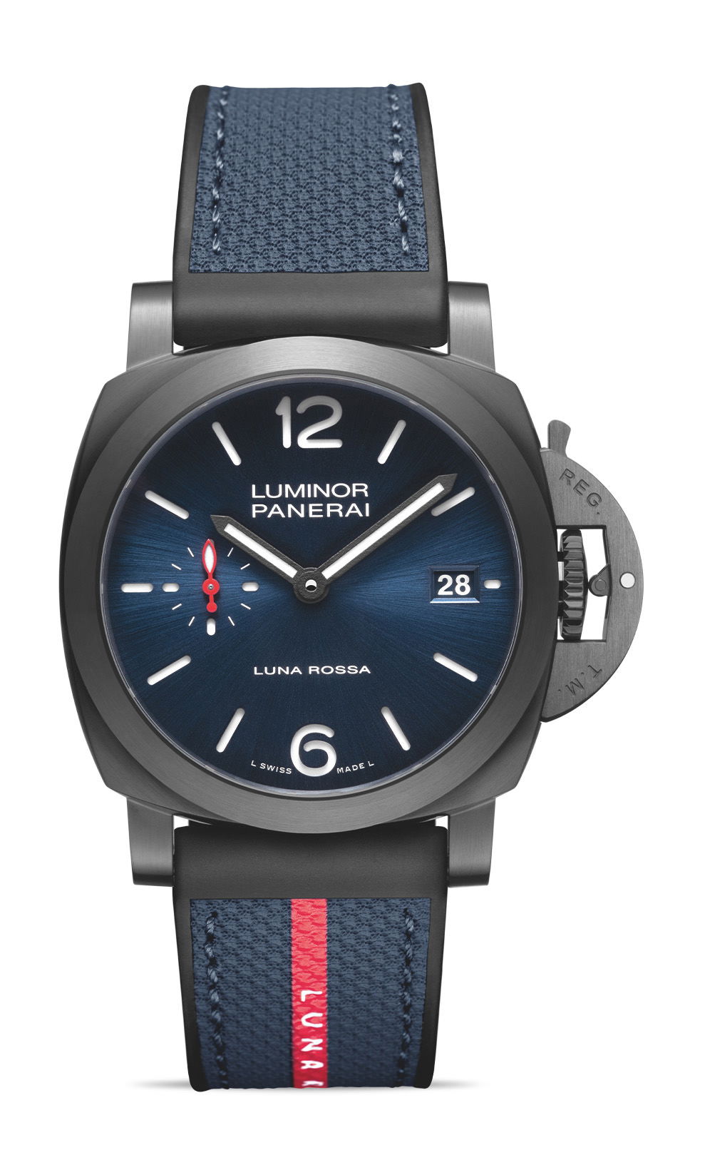 Panerai Luminor Quaranta Steel DLC Luna Rossa luxury timepiece - detailed view