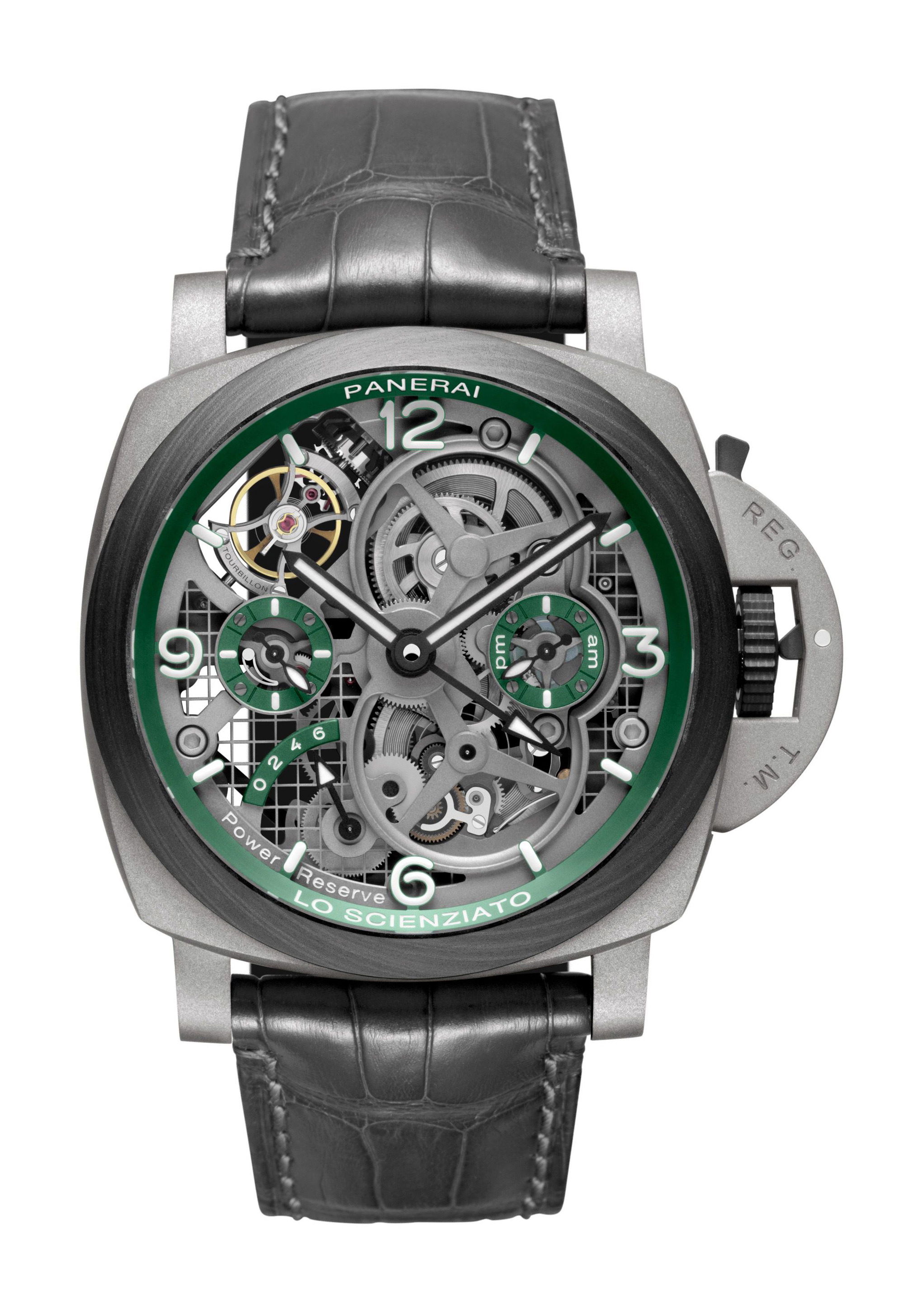 Panerai Luminor Tourbillon GMT luxury timepiece - detailed view