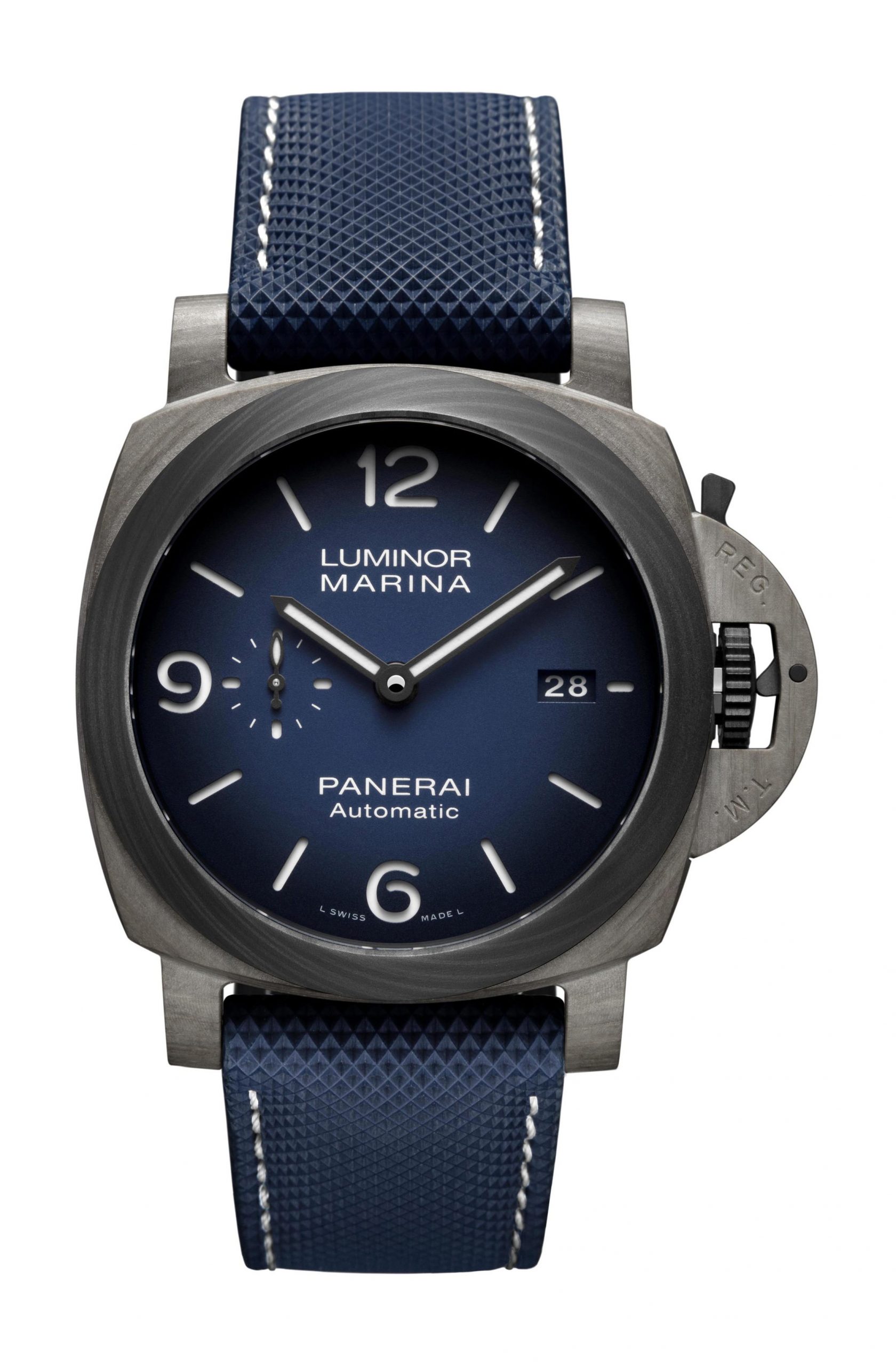 Panerai Luminor Marina Fibratech™ Vulcano Blu luxury timepiece - detailed view