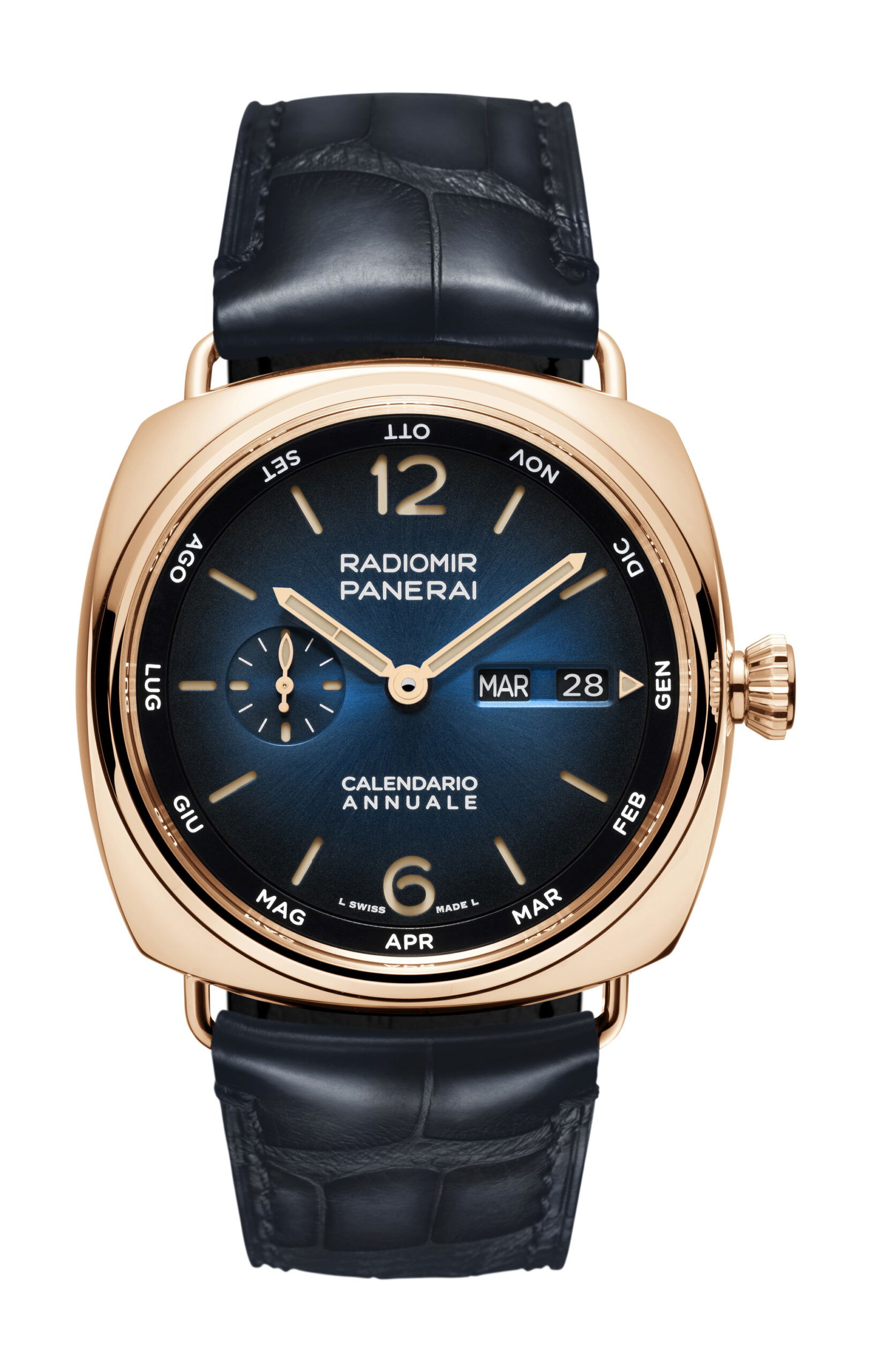 Panerai Radiomir Annual Calendar Goldtech luxury timepiece - detailed view
