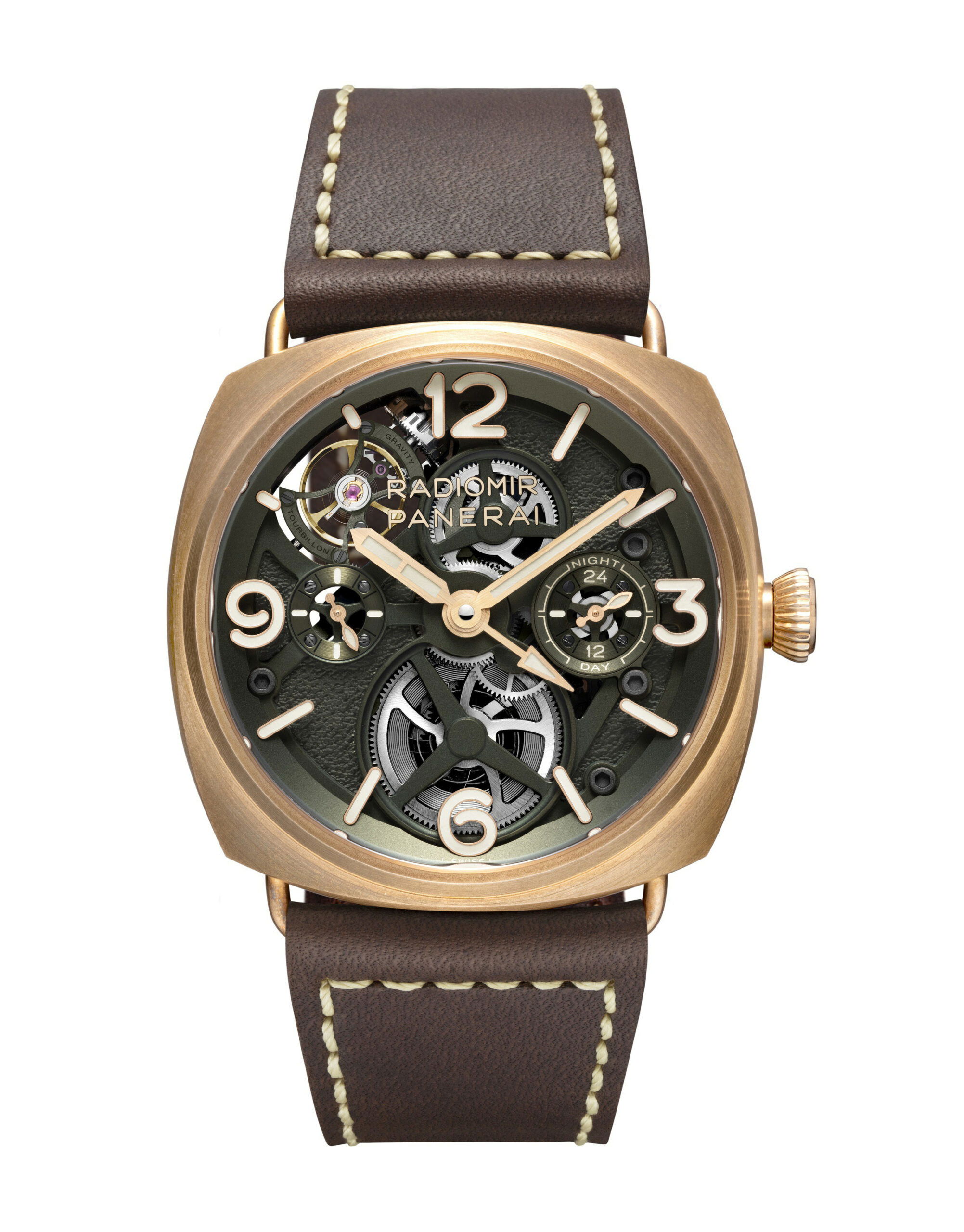 Panerai Radiomir Tourbillon GMT Bronzo luxury timepiece - detailed view