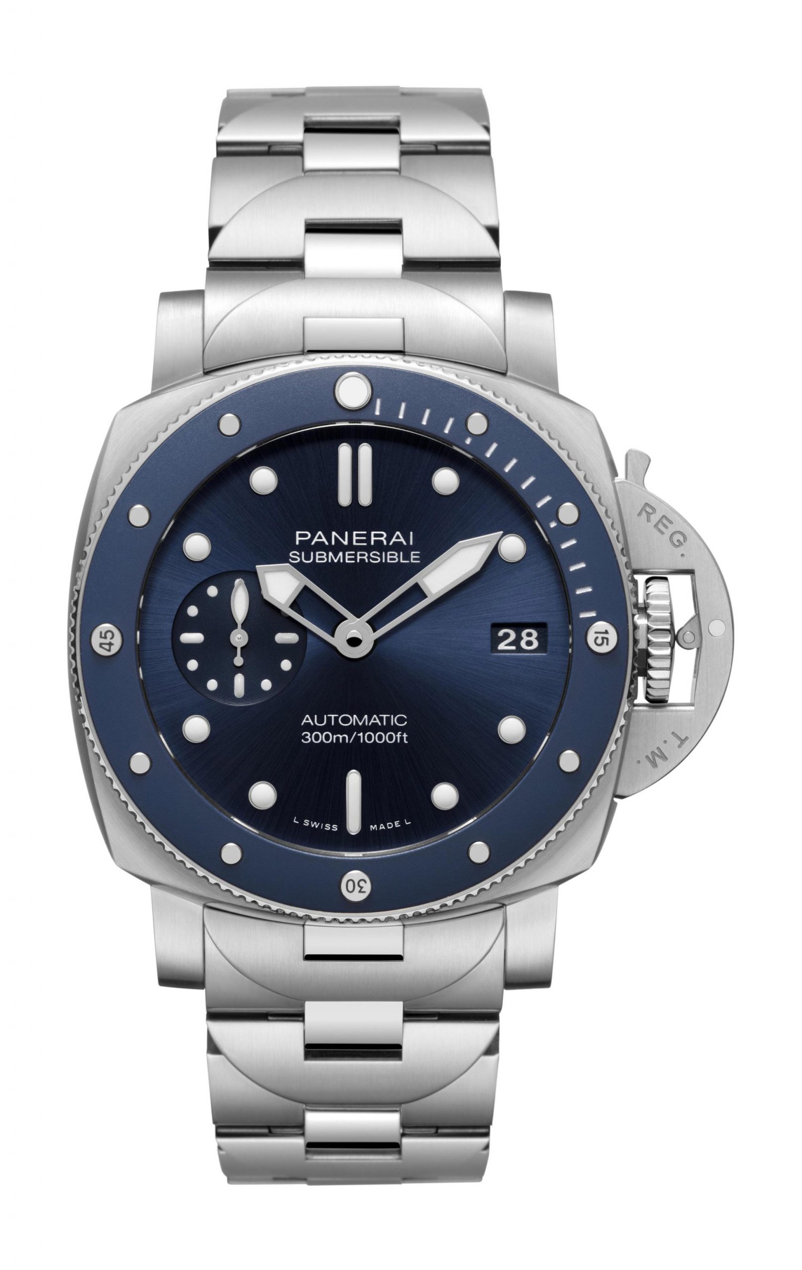 Panerai Submersible Blu Notte luxury timepiece - detailed view