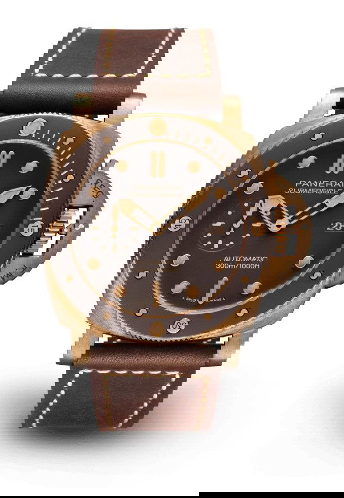 Panerai Submersible Bronzo luxury timepiece - detailed view
