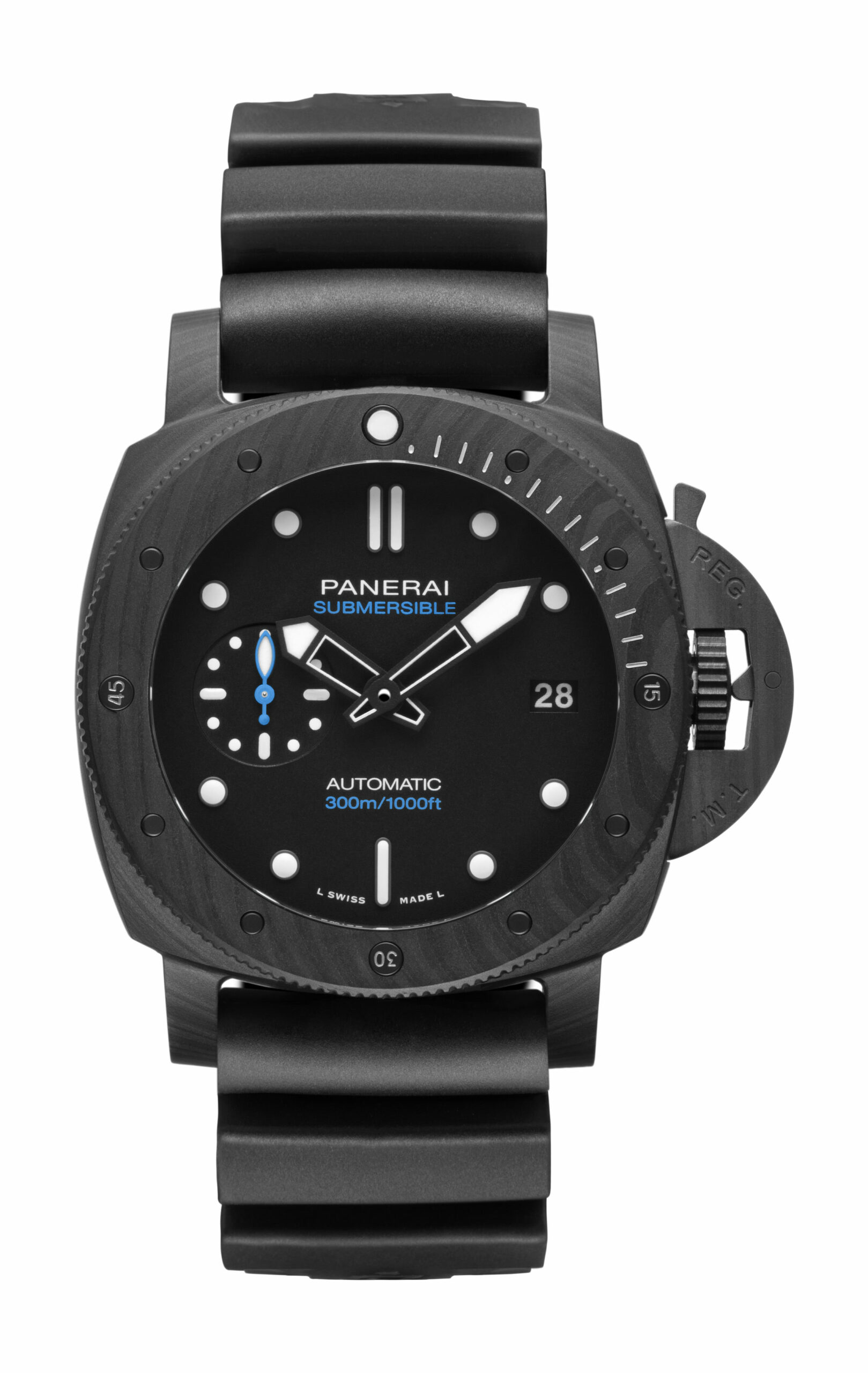 Panerai Submersible Carbotech luxury timepiece - detailed view