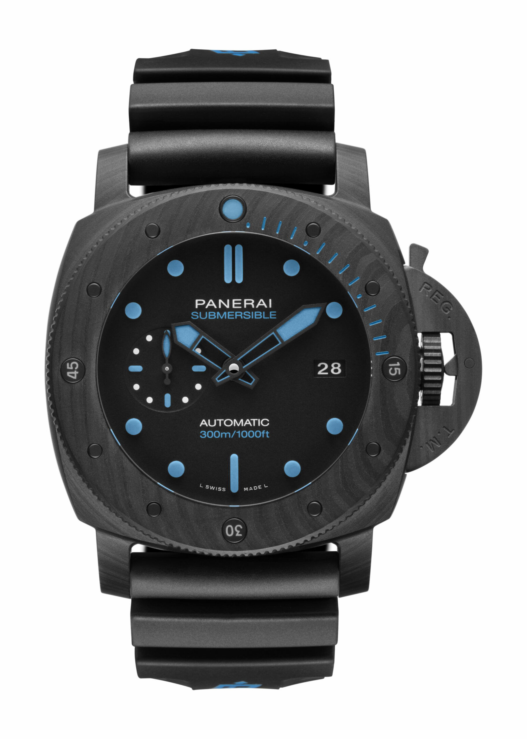 Panerai Submersible Carbotech luxury timepiece - detailed view