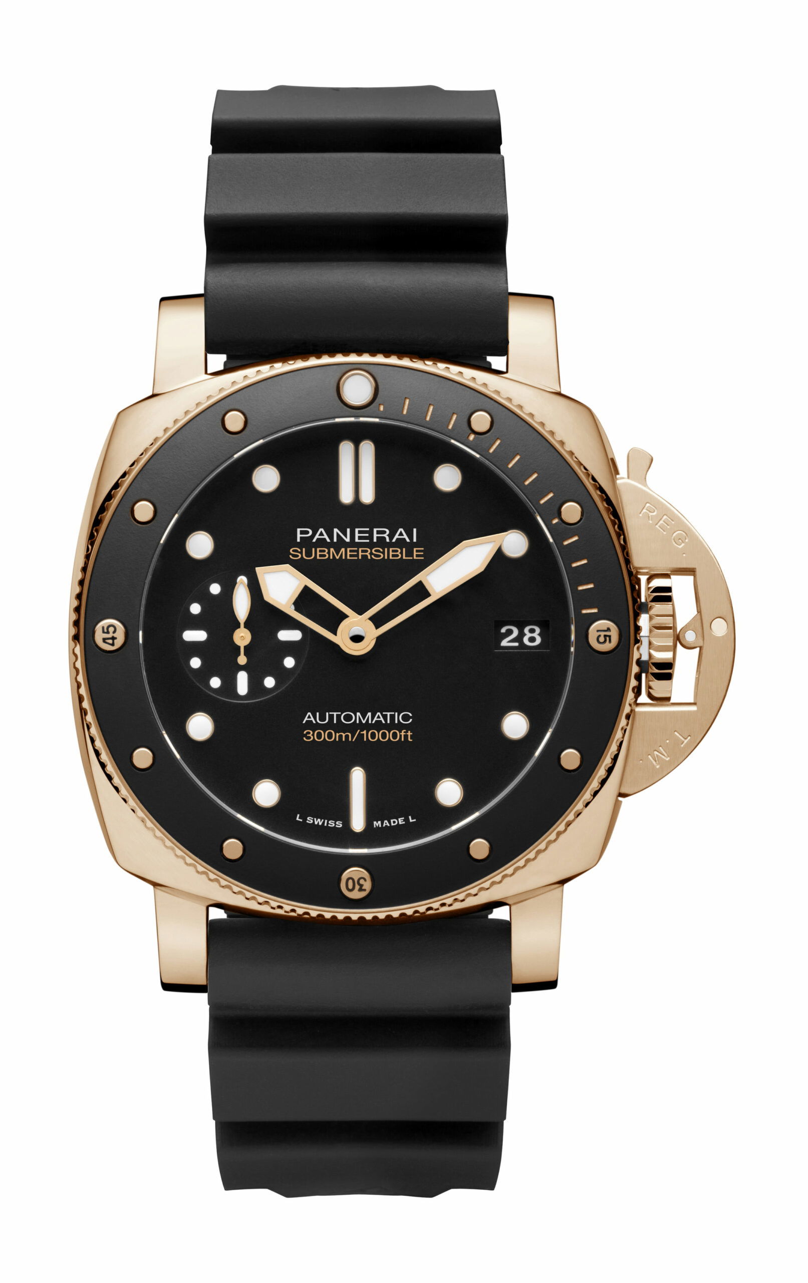 Panerai Submersible Goldtech luxury timepiece - detailed view