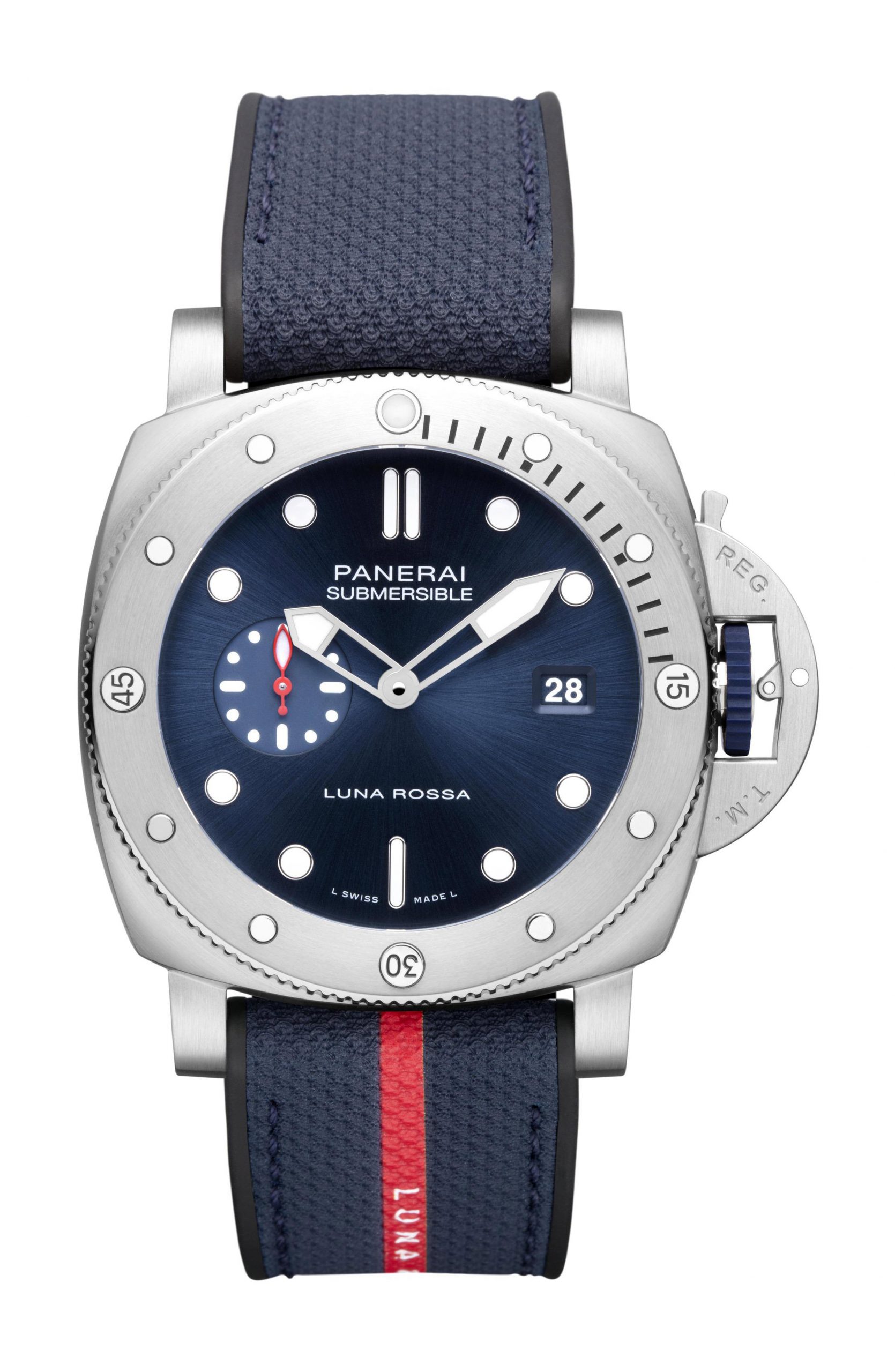 Panerai Submersible QuarantaQuattro Luna Rossa luxury timepiece - detailed view