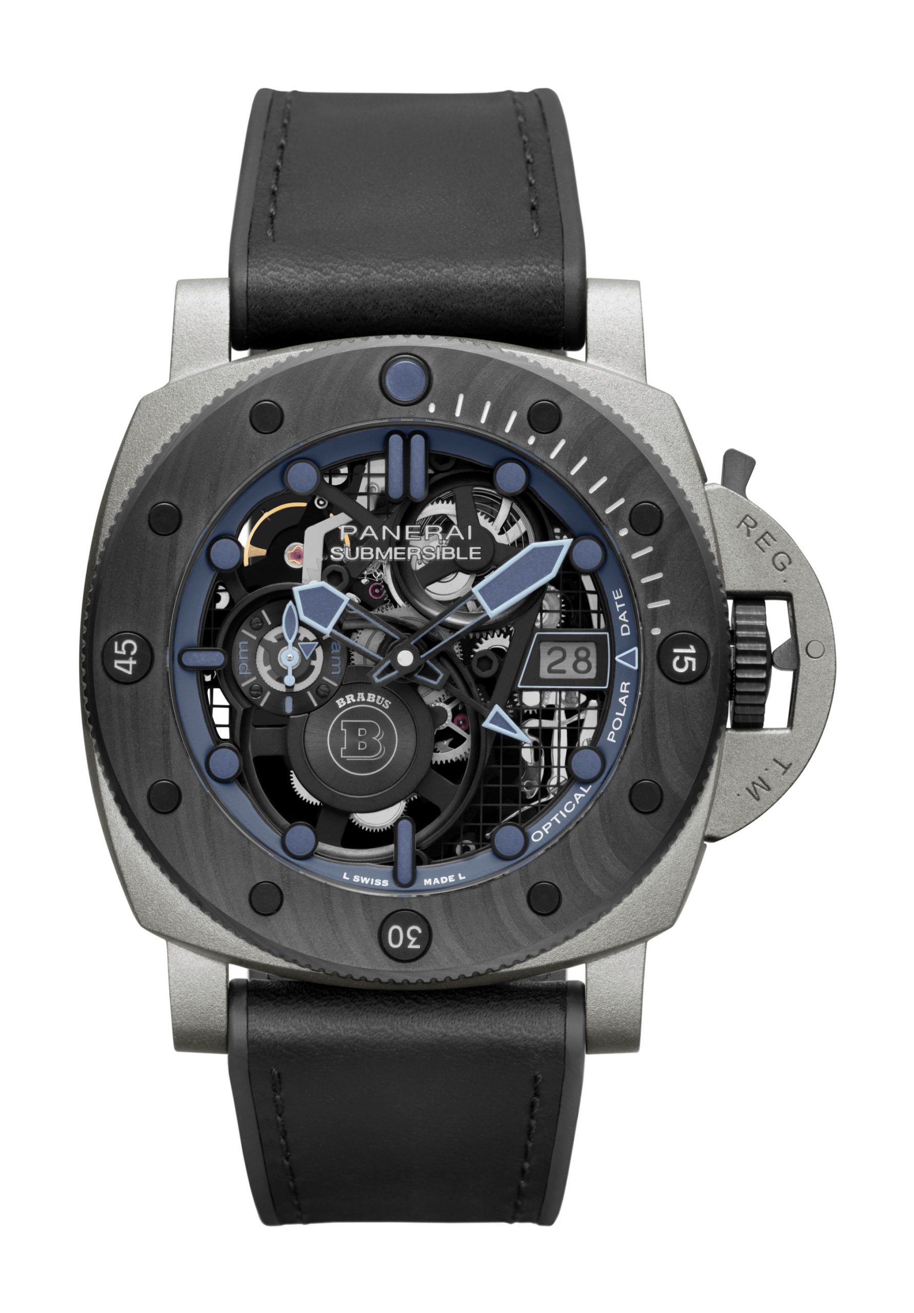 Panerai Submersible S BRABUS Blue Shadow Edition luxury timepiece - detailed view