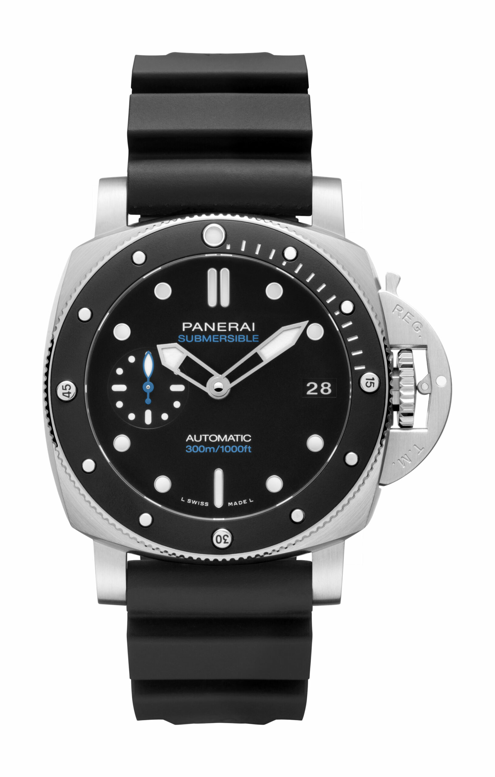 Panerai Submersible Steel luxury timepiece - detailed view