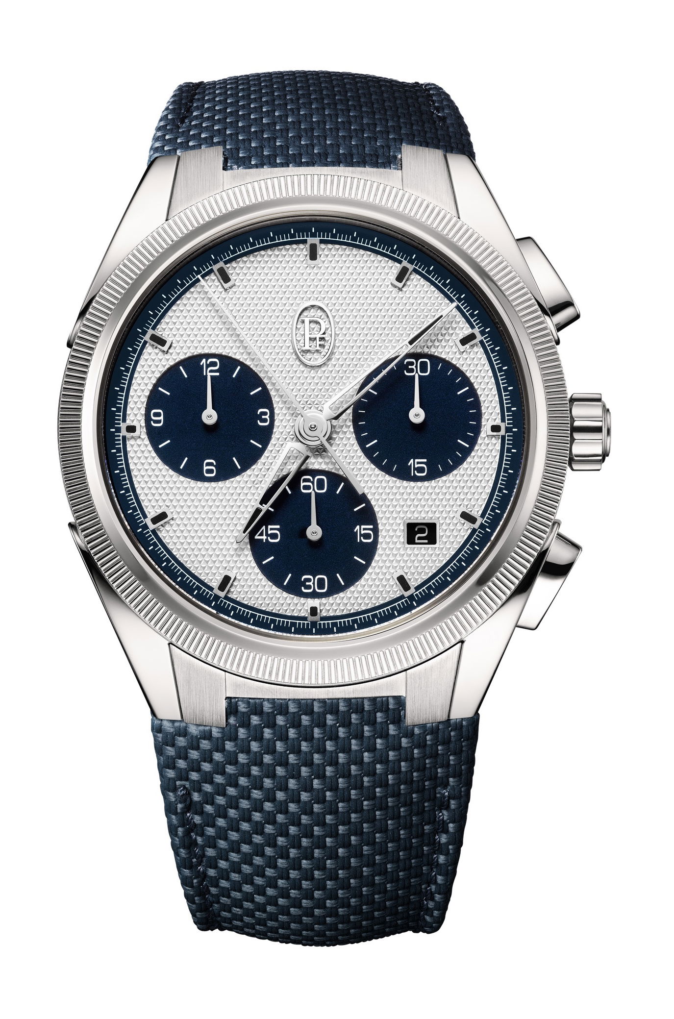 Parmigiani Fleurier Tonda PF Sport Chronograph Milano Blue luxury timepiece - detailed view