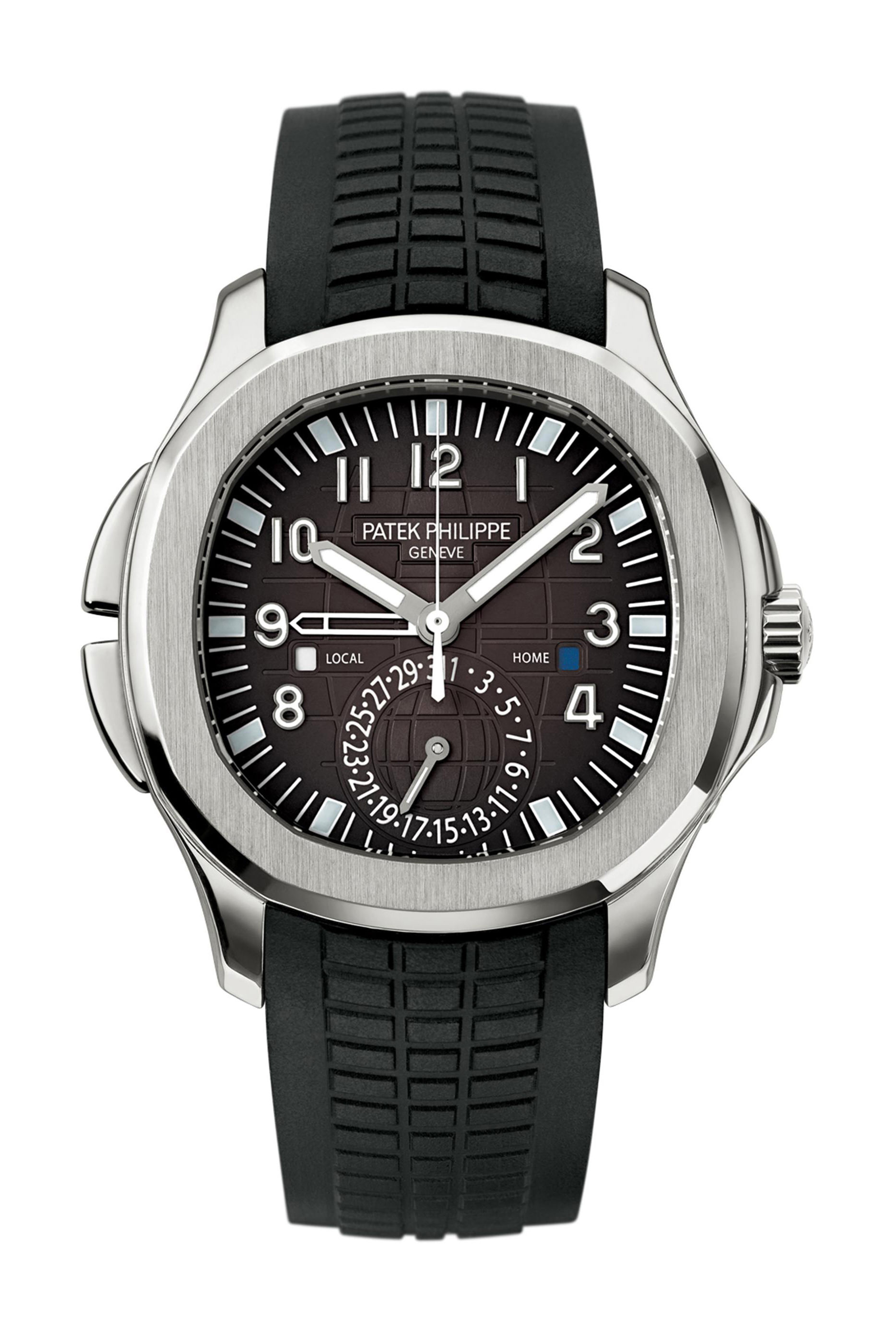 Patek Philippe Aquanaut Travel Time luxury timepiece - detailed view