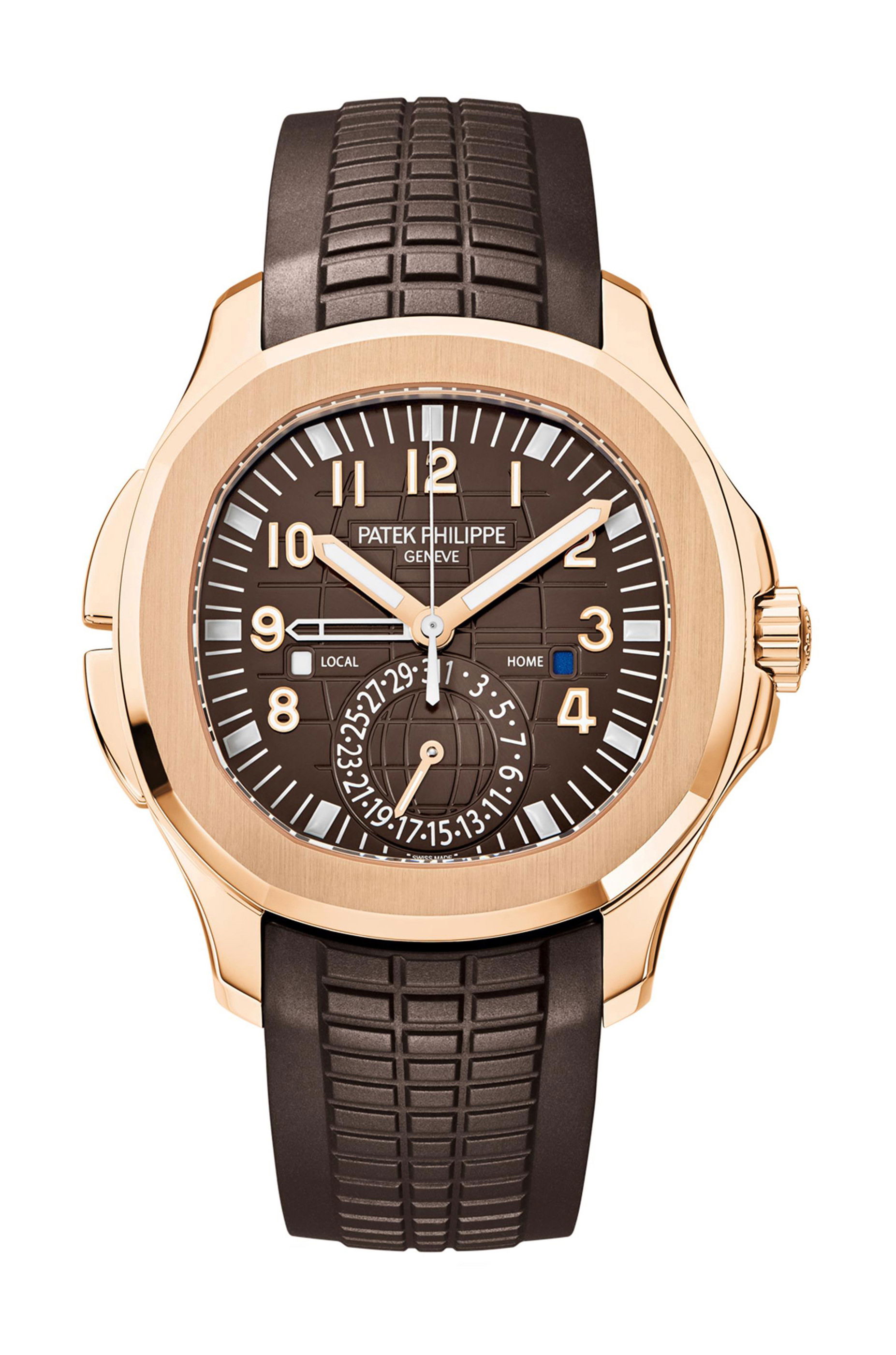 Patek Philippe Aquanaut Travel Time luxury timepiece - detailed view