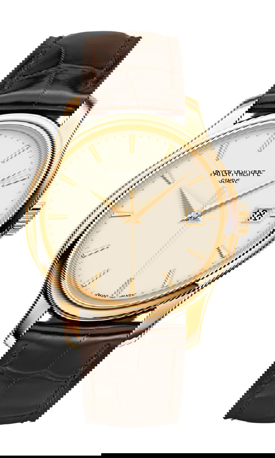 Patek Philippe Calatrava luxury timepiece - detailed view