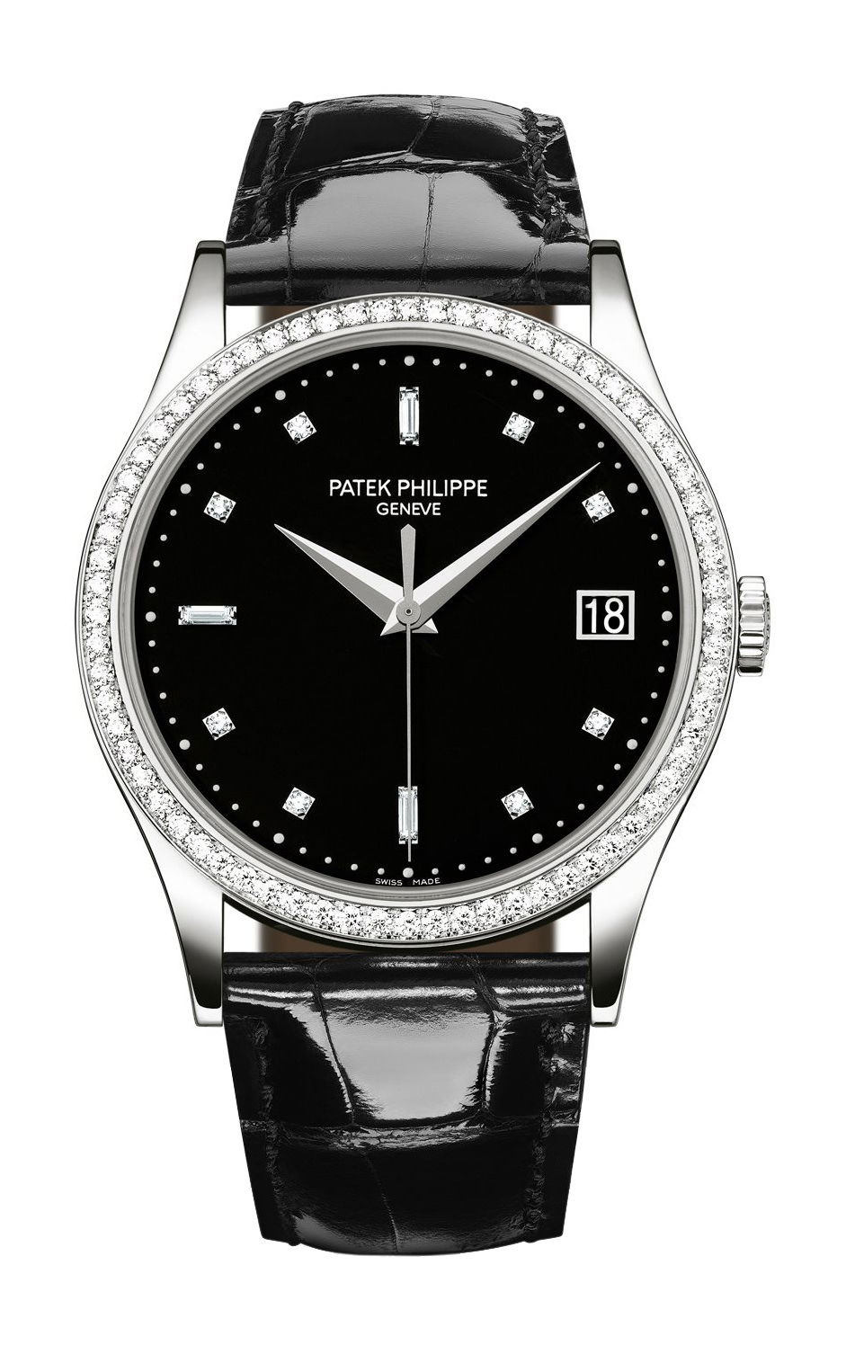 Patek Philippe Calatrava luxury timepiece - detailed view