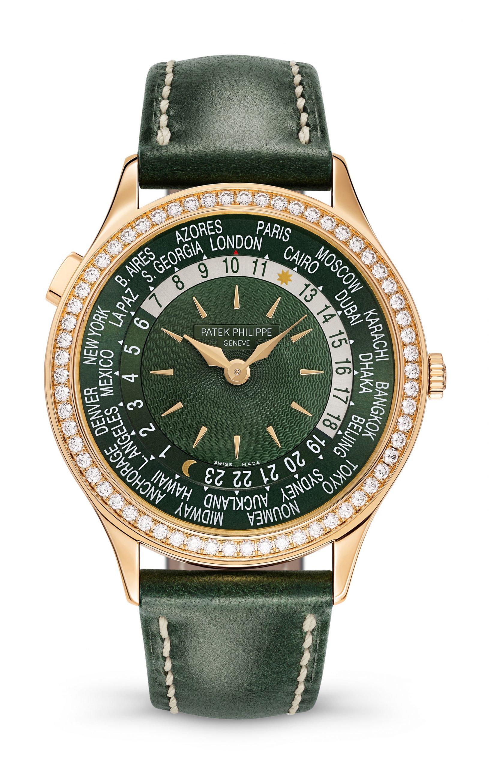 Patek Philippe Complications World Time luxury timepiece - detailed view