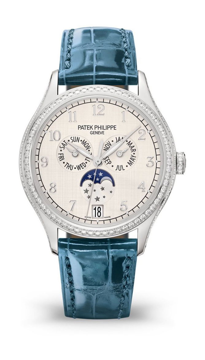 Patek Philippe Complications Annual Calendar, Moon Phases luxury timepiece - detailed view