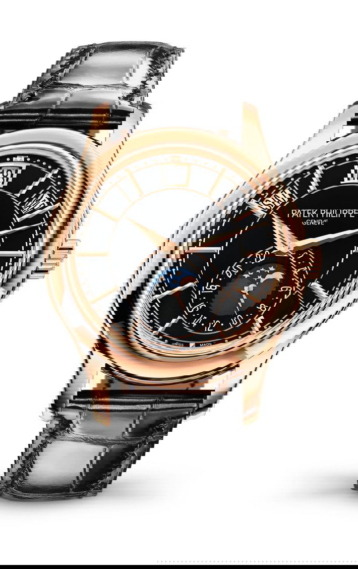 Patek Philippe Complications Annual Calendar, Moon Phases luxury timepiece - detailed view