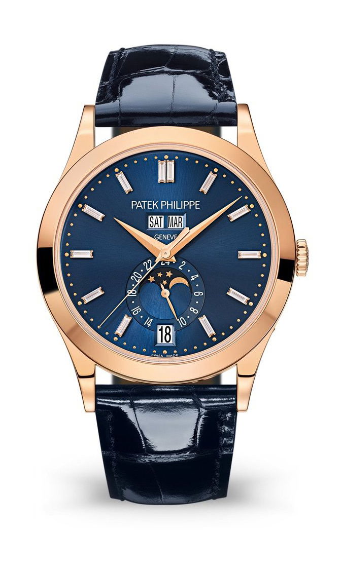 Patek Philippe Complications Annual Calendar, Moon Phases luxury timepiece - detailed view