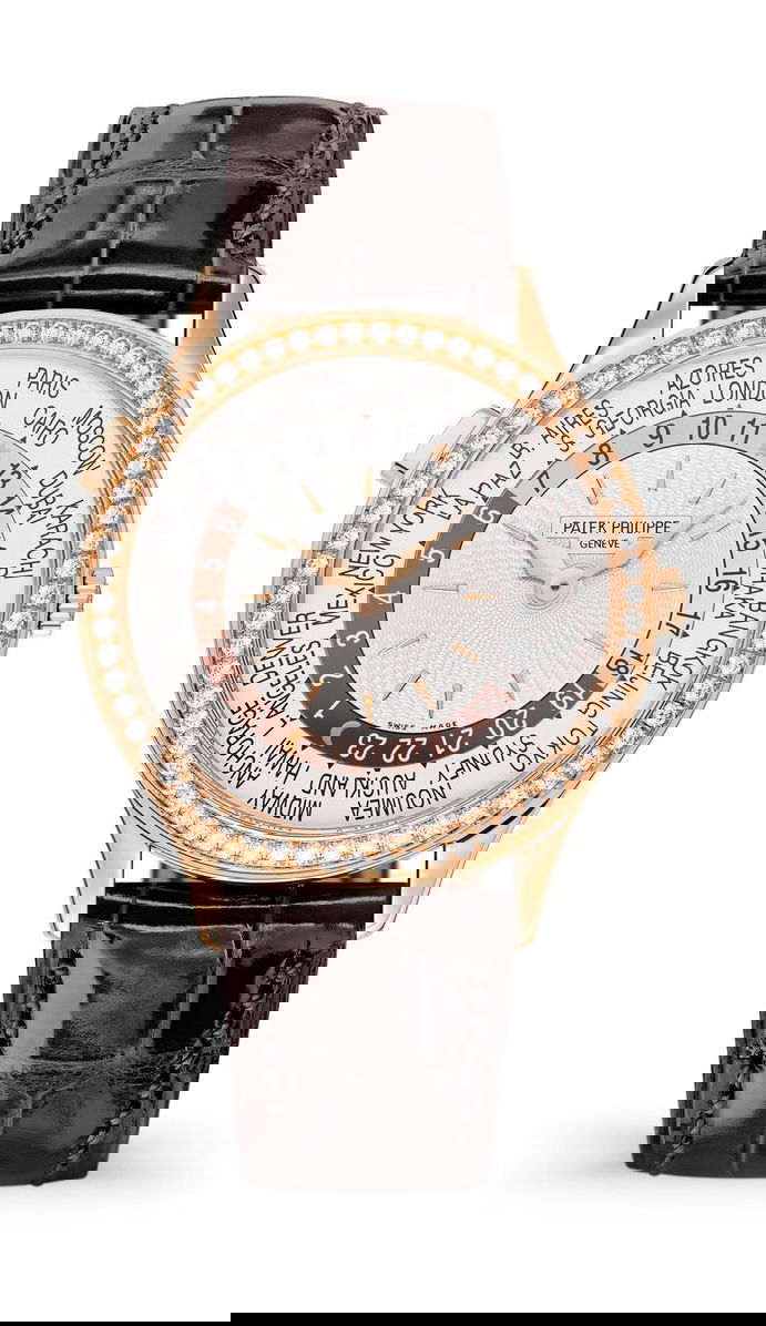 Patek Philippe Complications World Time luxury timepiece - detailed view