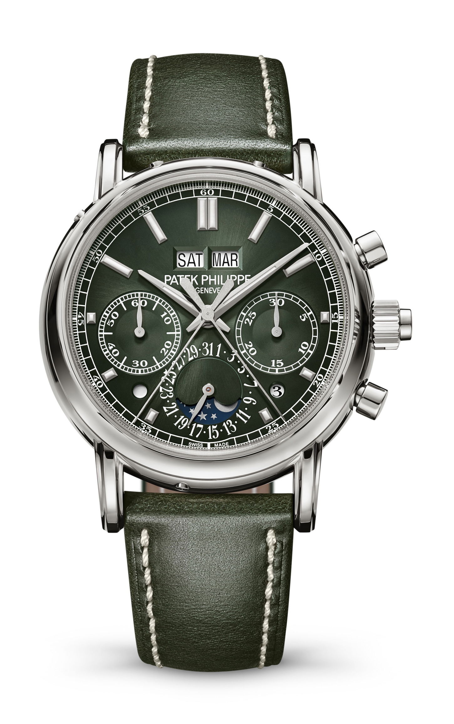 Patek Philippe Grand Complications Split-Seconds Chronograph, Perpetual Calendar luxury timepiece - detailed view