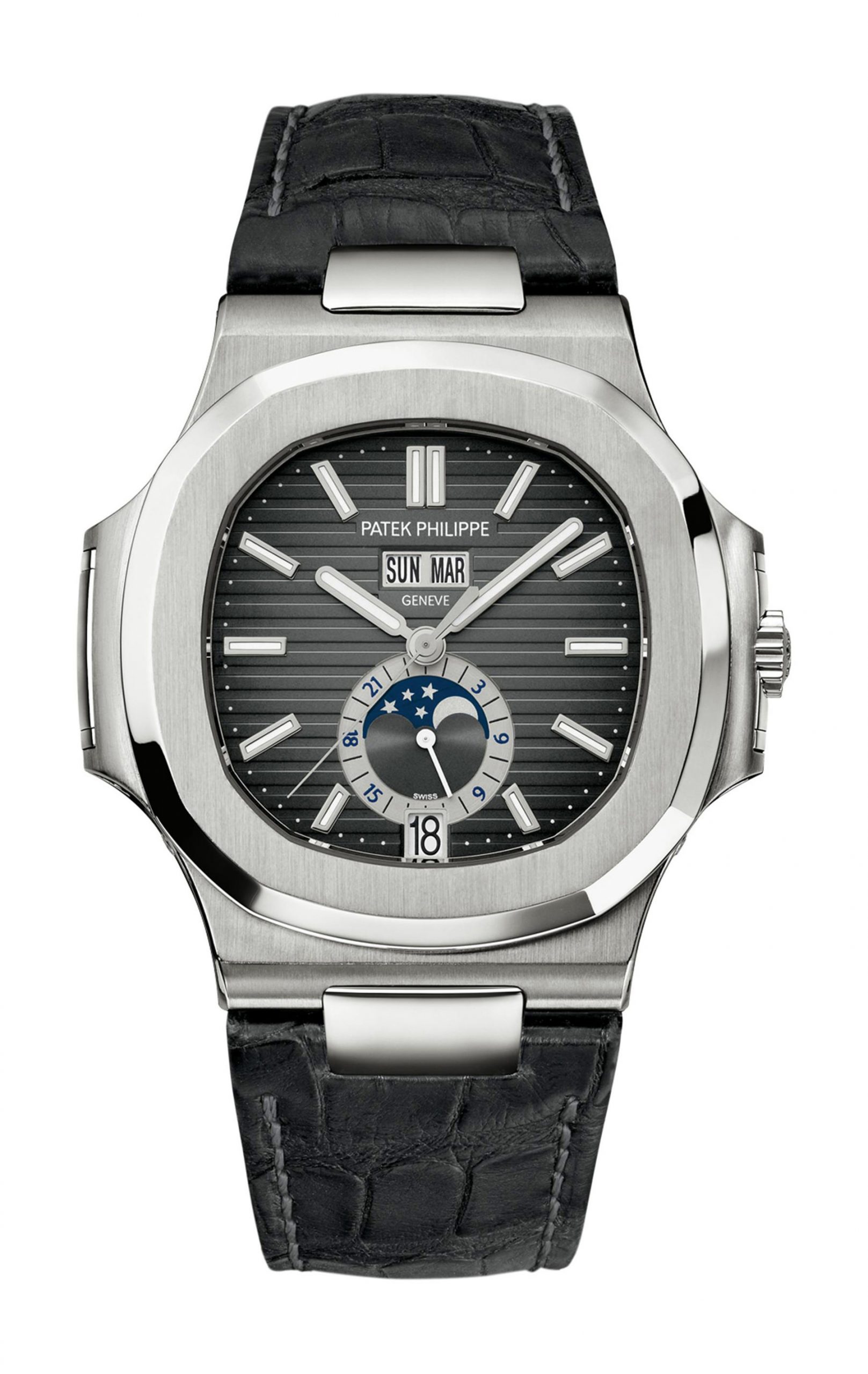 Patek Philippe Nautilus luxury timepiece - detailed view